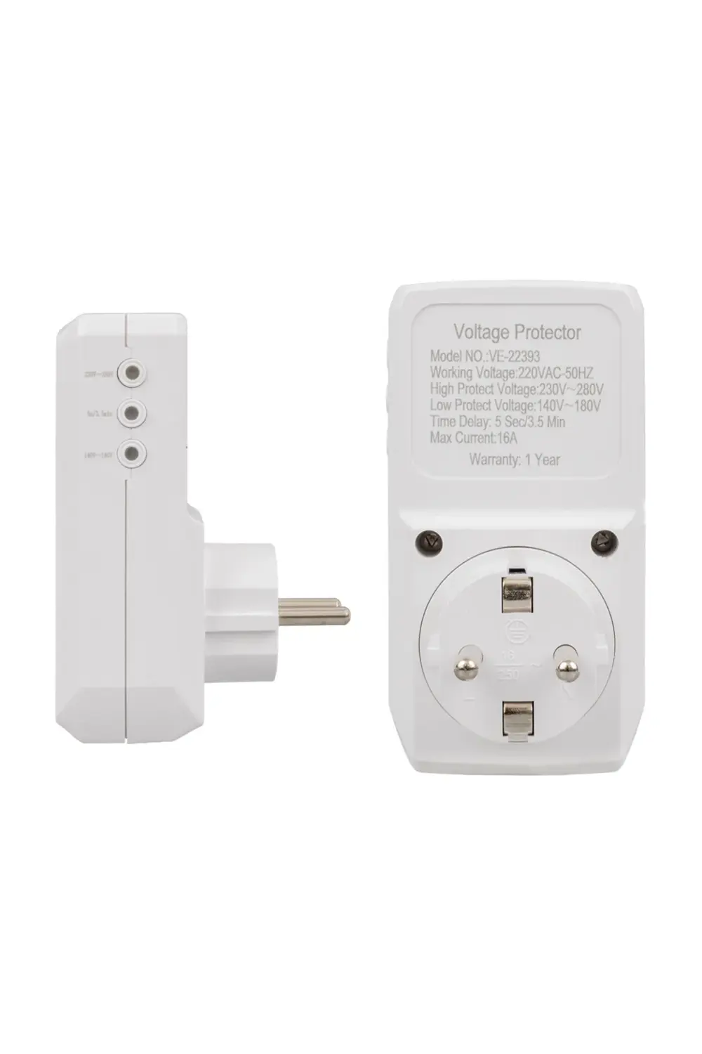 16A 3520W TEKLİ DİJİTAL GÖSTERGELİ AKIM KORUMALI PRİZ (4767) - HB