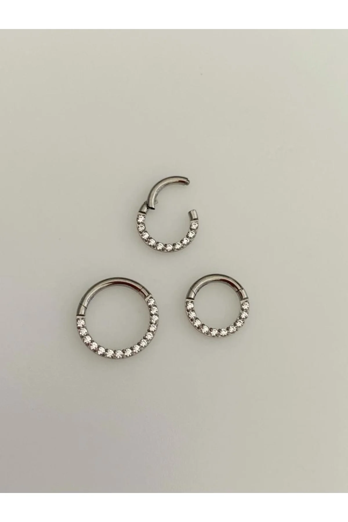 16g Titanium Zirkon Taşlı Helix Tragus Rook Daith Piercing