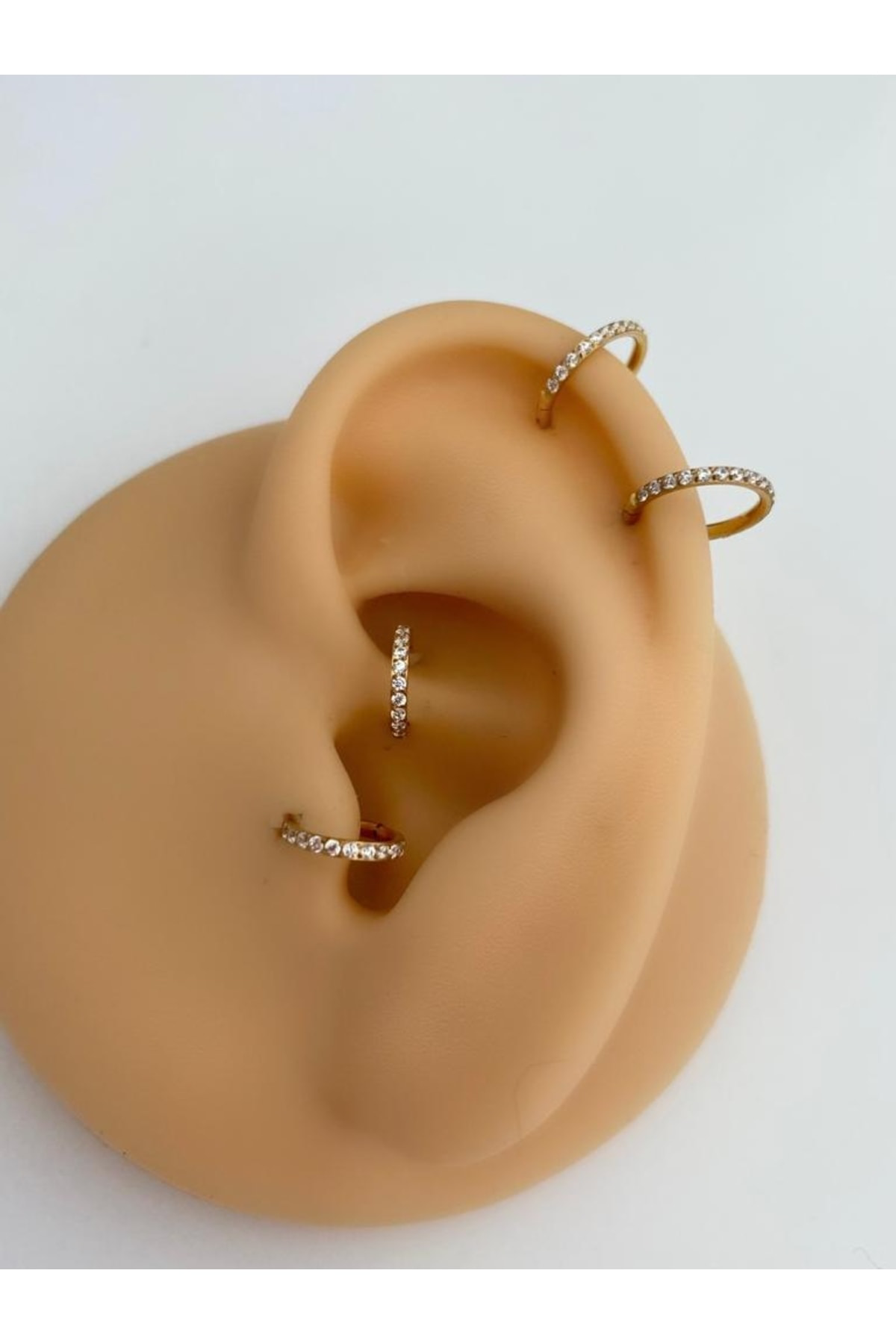 16g Titanium Zirkon Taşlı Helix Tragus Rook Daith Piercing