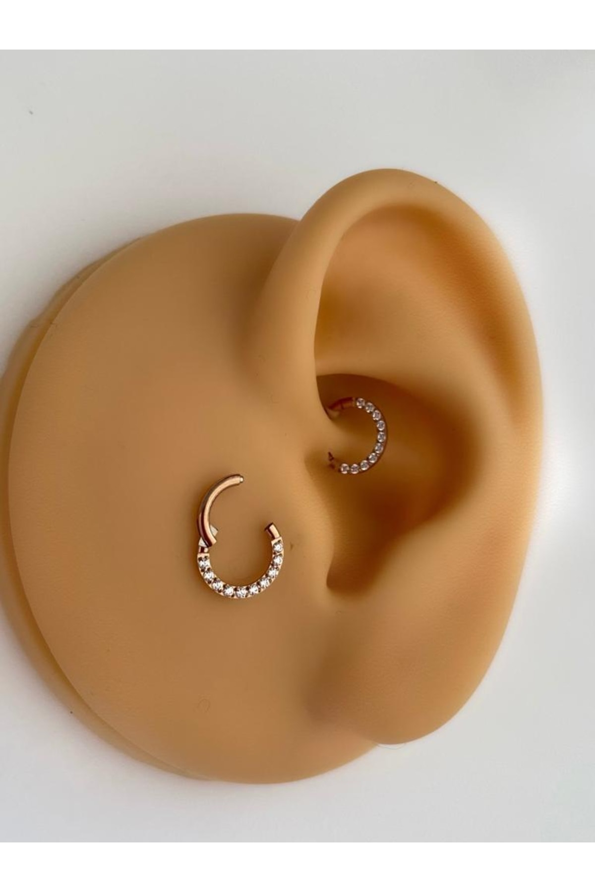 16g Titanium Zirkon Taşlı Helix Tragus Rook Daith Piercing