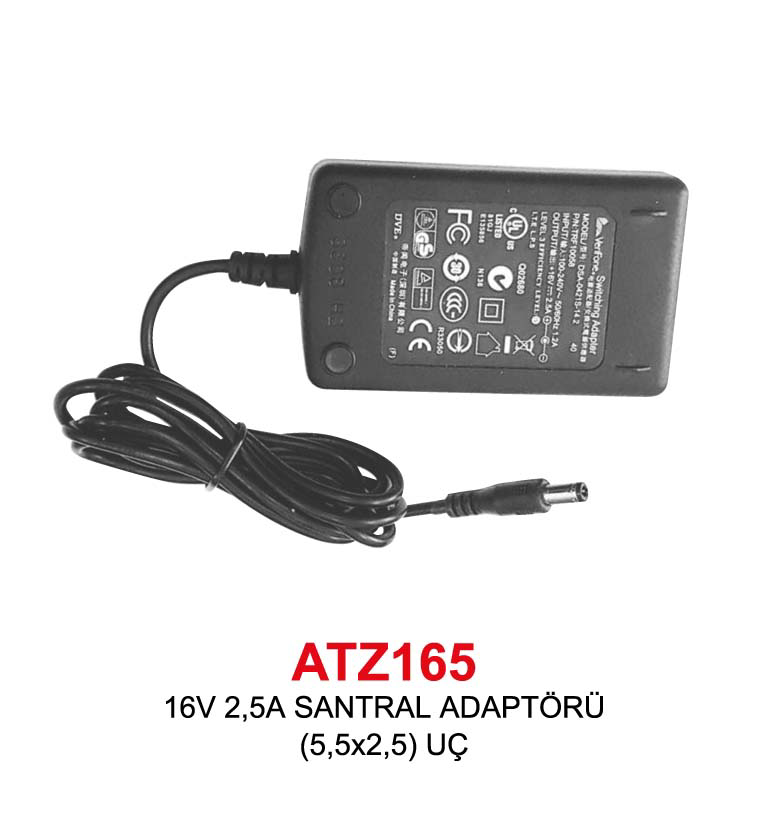 Herz 16V 2,5A Santral Adaptörü (5,5X2,5) Uç