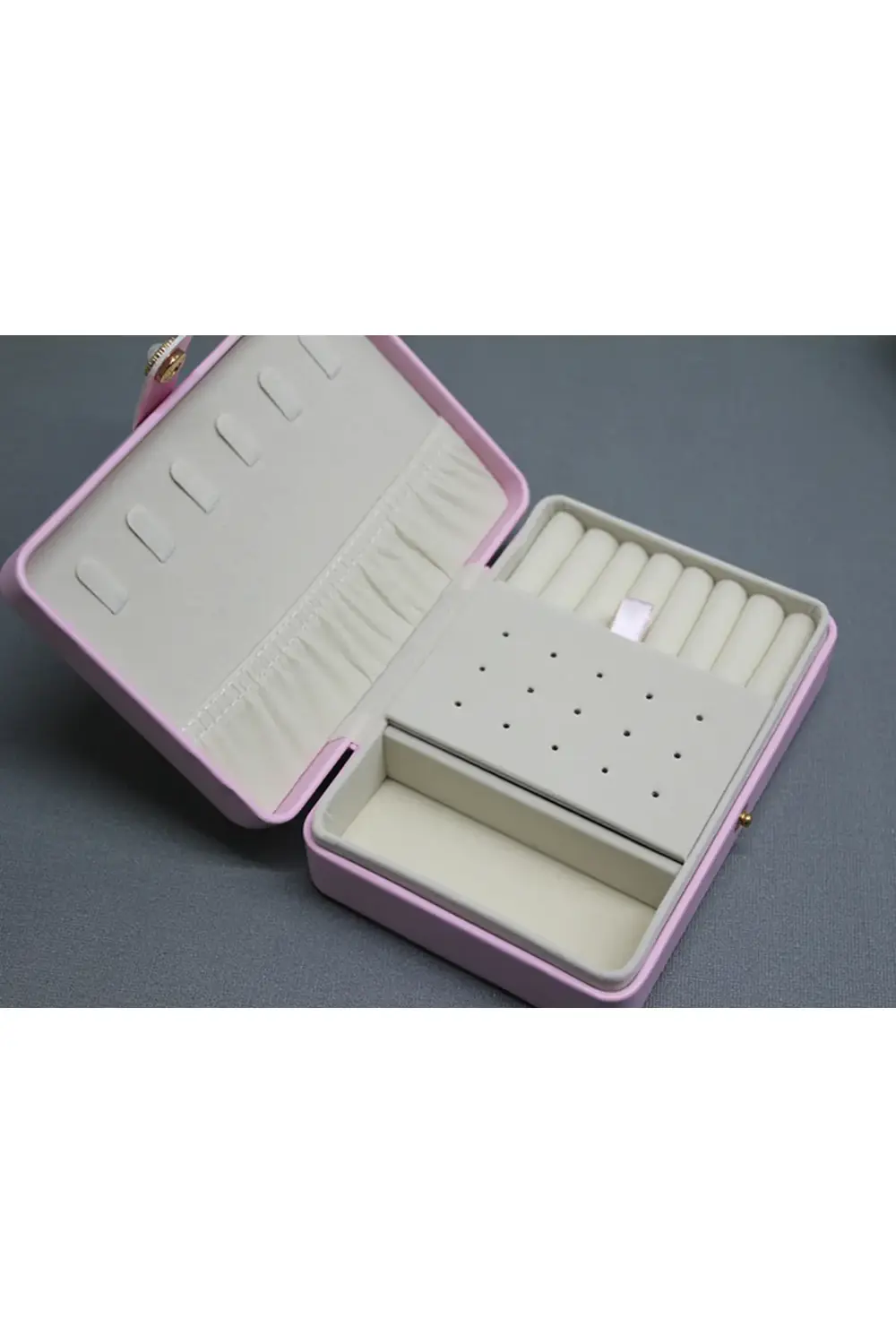 16x11 cm Deri Kaplamalı Makyaj Ve Takı Kutusu