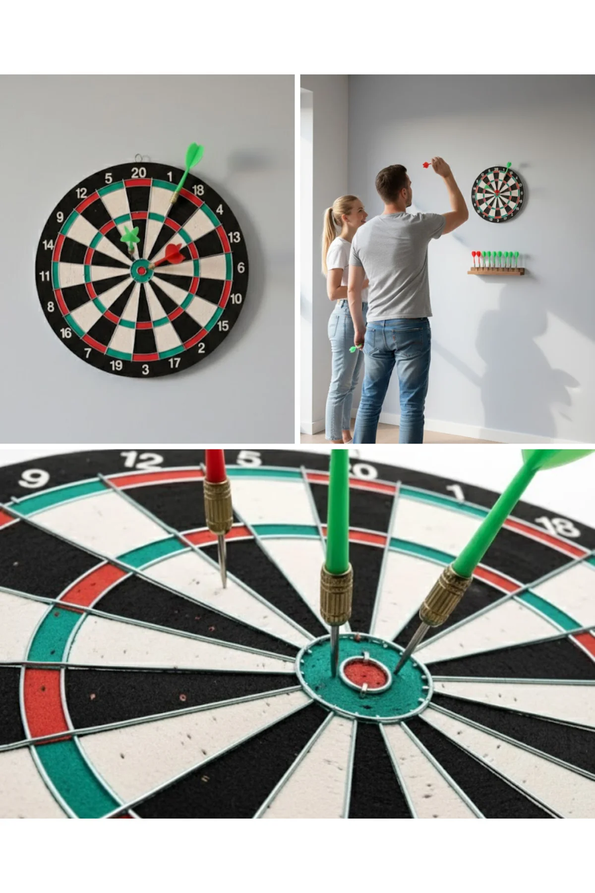 17 İnç Dart Tahtası 4 Metal Dart Oku