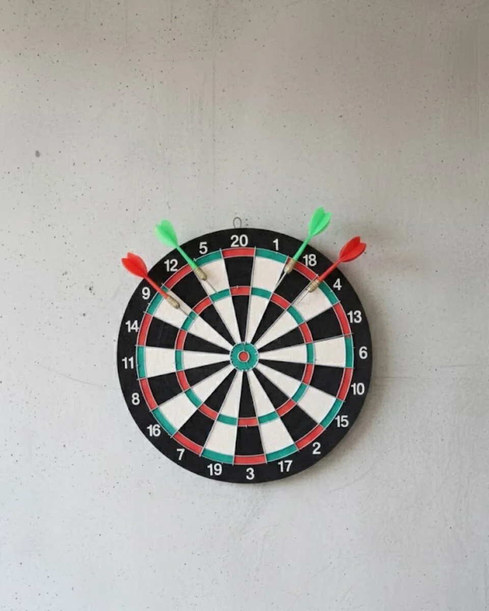 17 İnç Profesyonel Dart Tahtası Dayanıklı Yapı ve 4 Metal Dart Oku