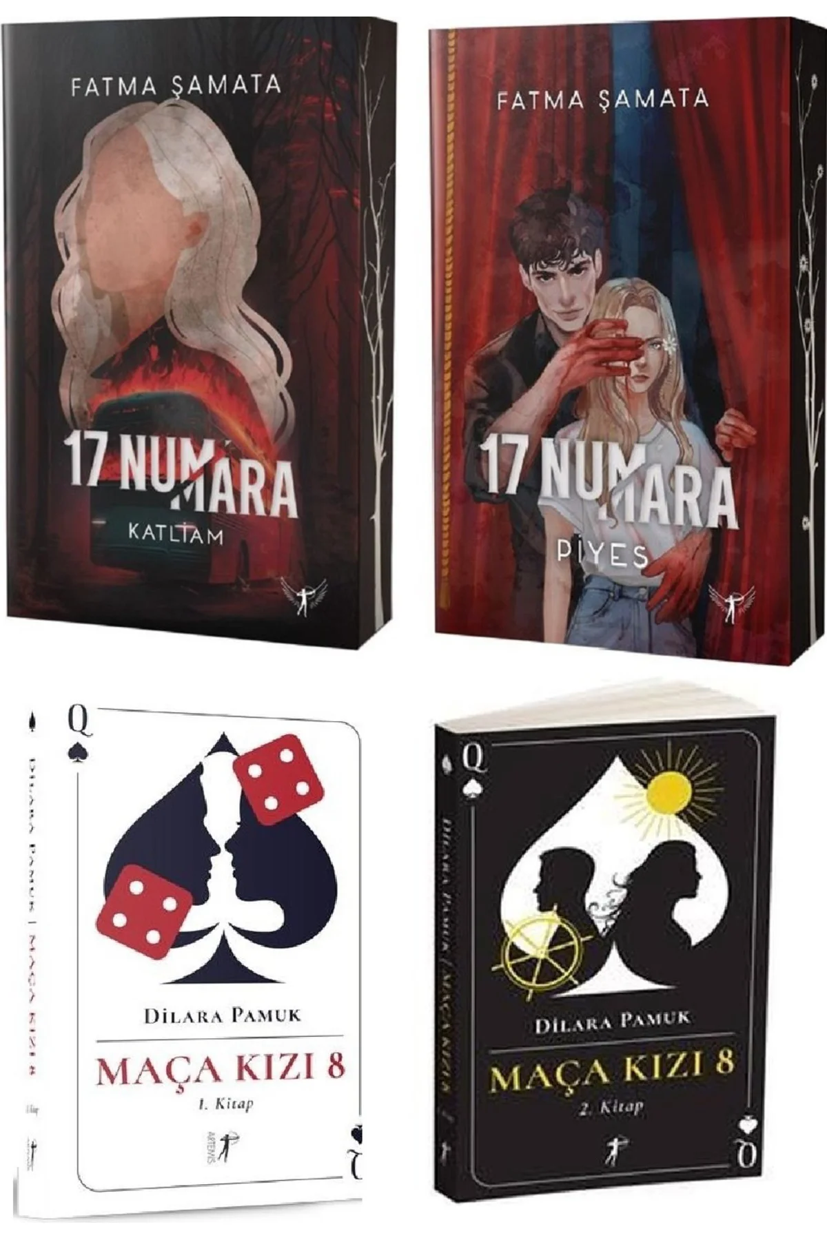 17 Numara Set + Maça Kızı Set / 4 Kitap Karton Kapak