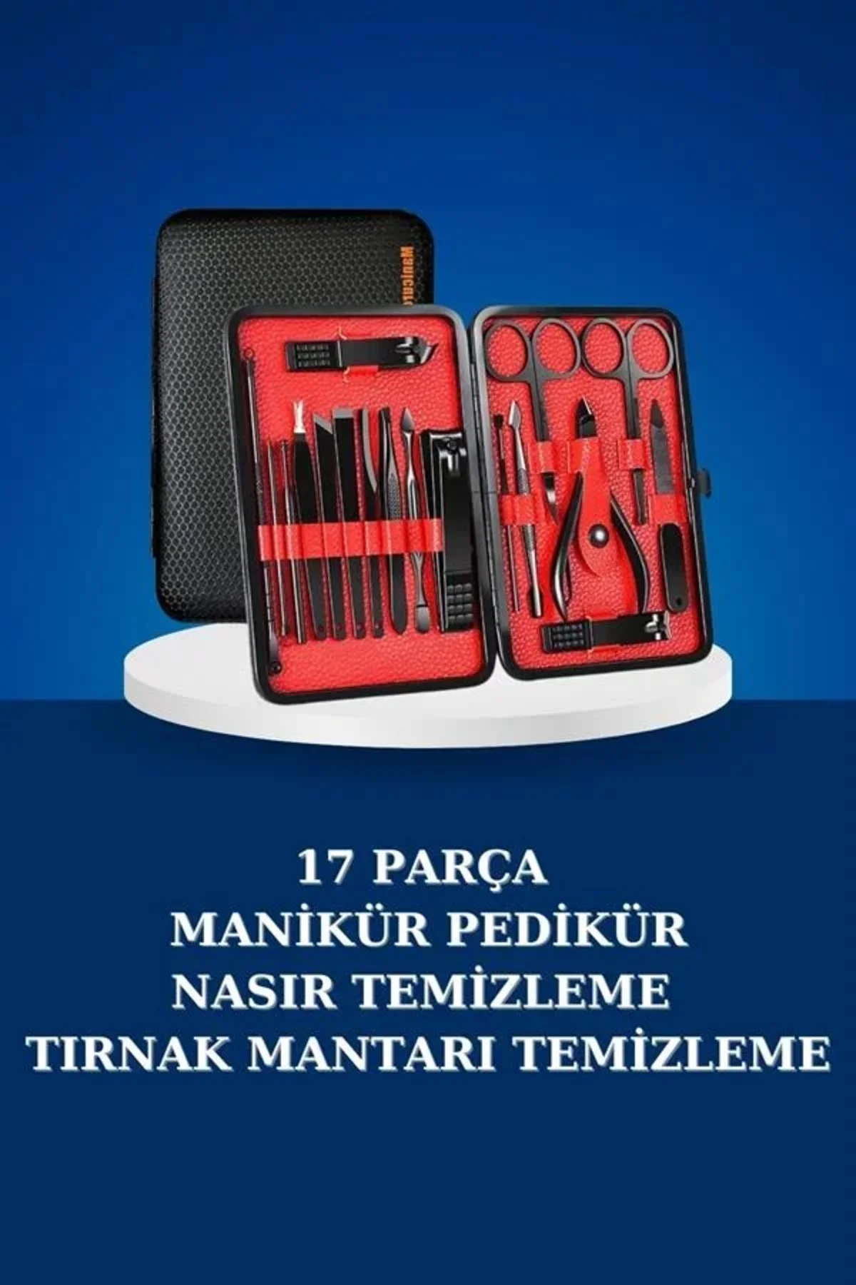 17 Parça Manikür Seti Taşınabilir Özel Çantalı El ve Ayak Bakımı Tırnak Batığı Tezleme 17 Parça Manikür Seti Taşınabilir Özel Çantalı El ve Ayak Bakımı Tırnak Batığı Tezleme