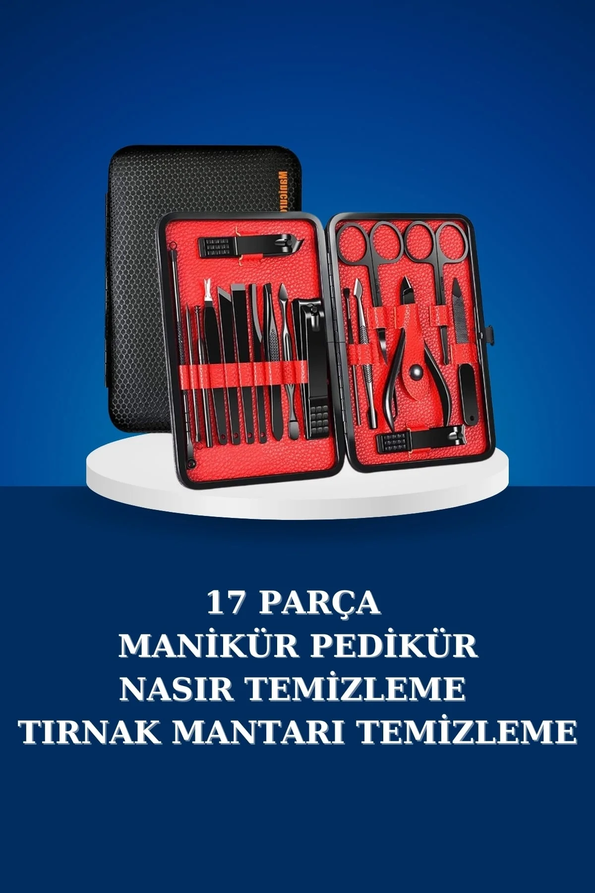 17 Parça Manikür Seti Taşınabilir Özel Çantalı El ve Ayak Bakımı Tırnak Batığı Temizleme Fiyatı, Yorumları ve Özellikleri