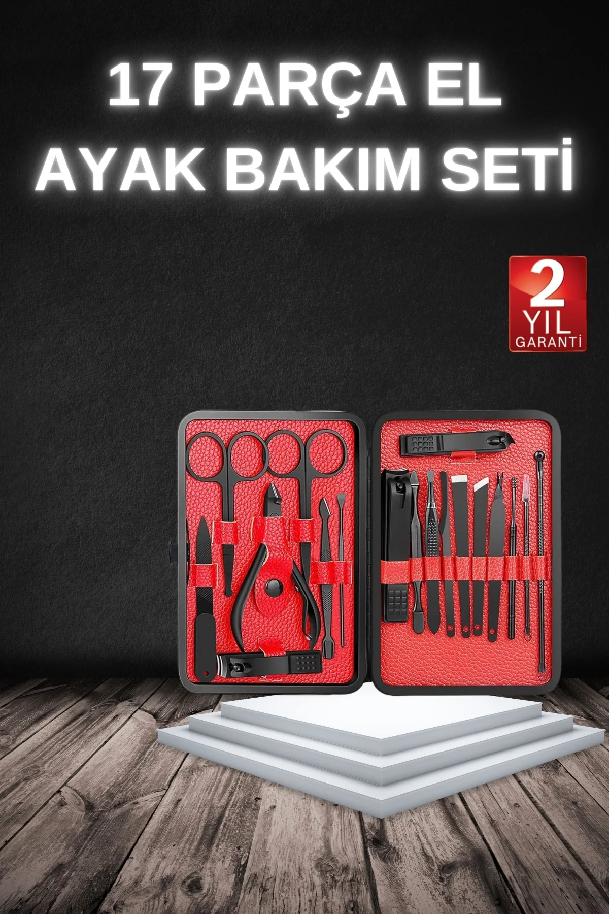 17 Parça Manikür Seti Taşınabilir Özel Çantalı El ve Ayak Bakımı Tırnak Batığı Temizleme 17 Parça Manikür Seti Taşınabilir Özel Çantalı El ve Ayak Bakımı Tırnak Batığı Temizleme