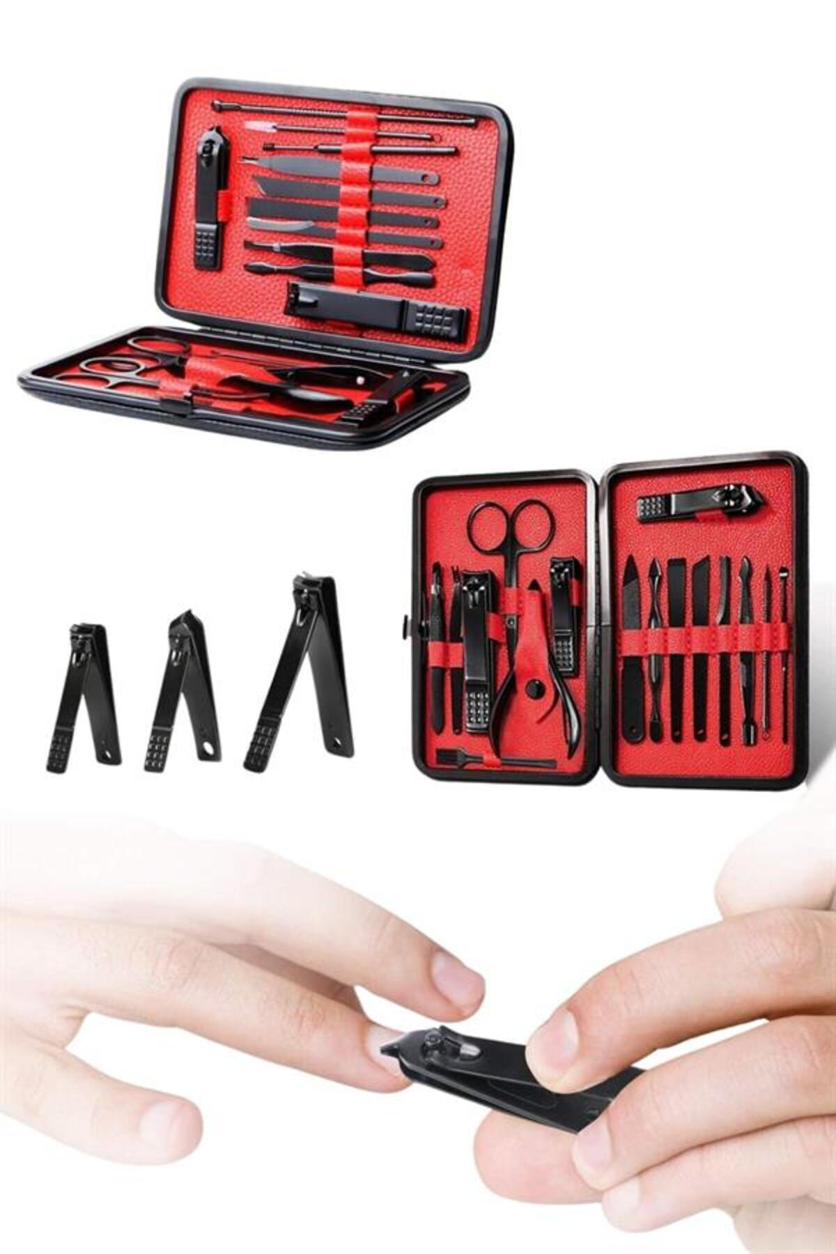 17 Parça Manikür Seti El ve Ayak Bakımı Törpü Cımbız Tırnak Temiz