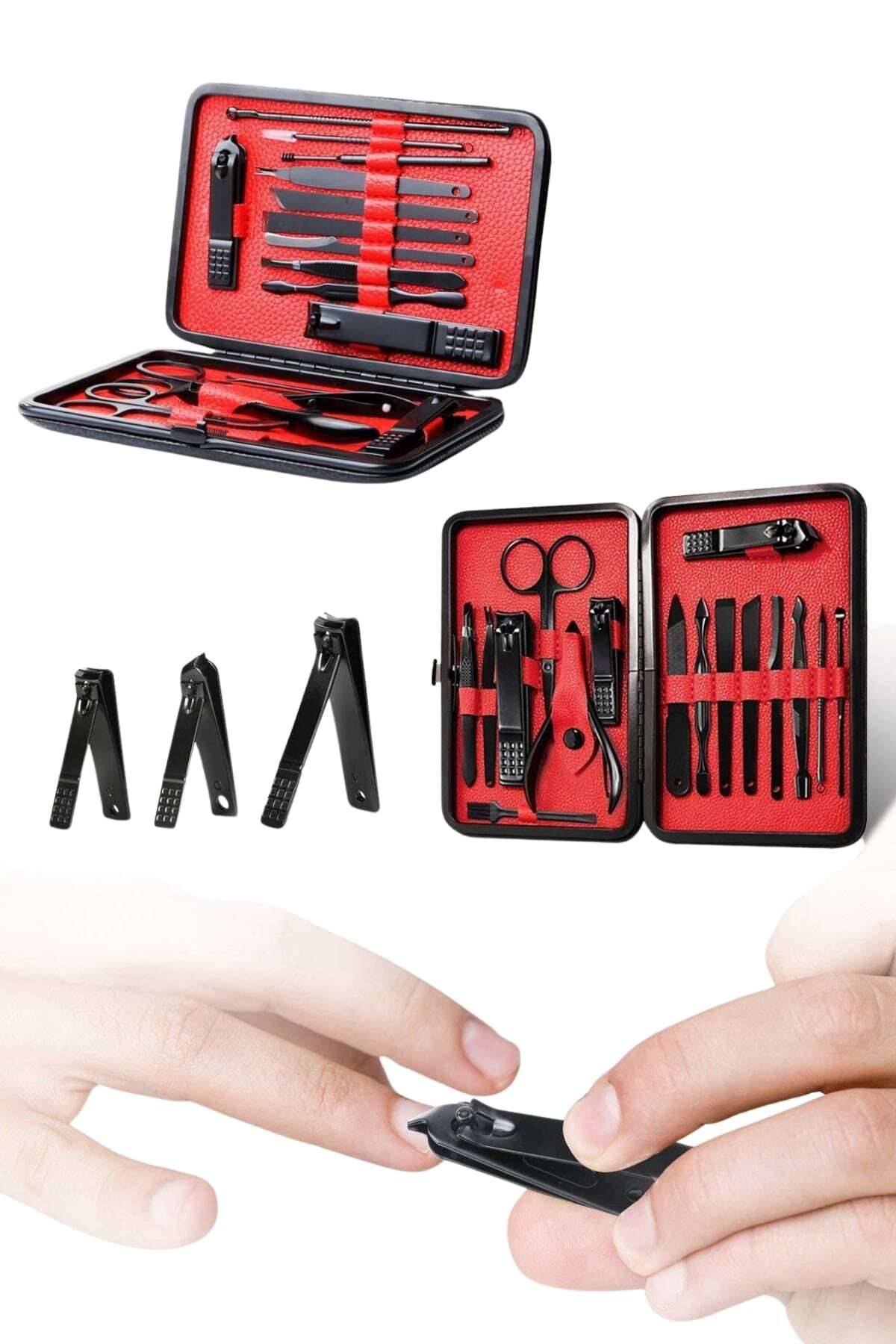 17 Parça Manikür Seti El ve Ayak Bakımı Törpü Cımbız Tırnak Temiz