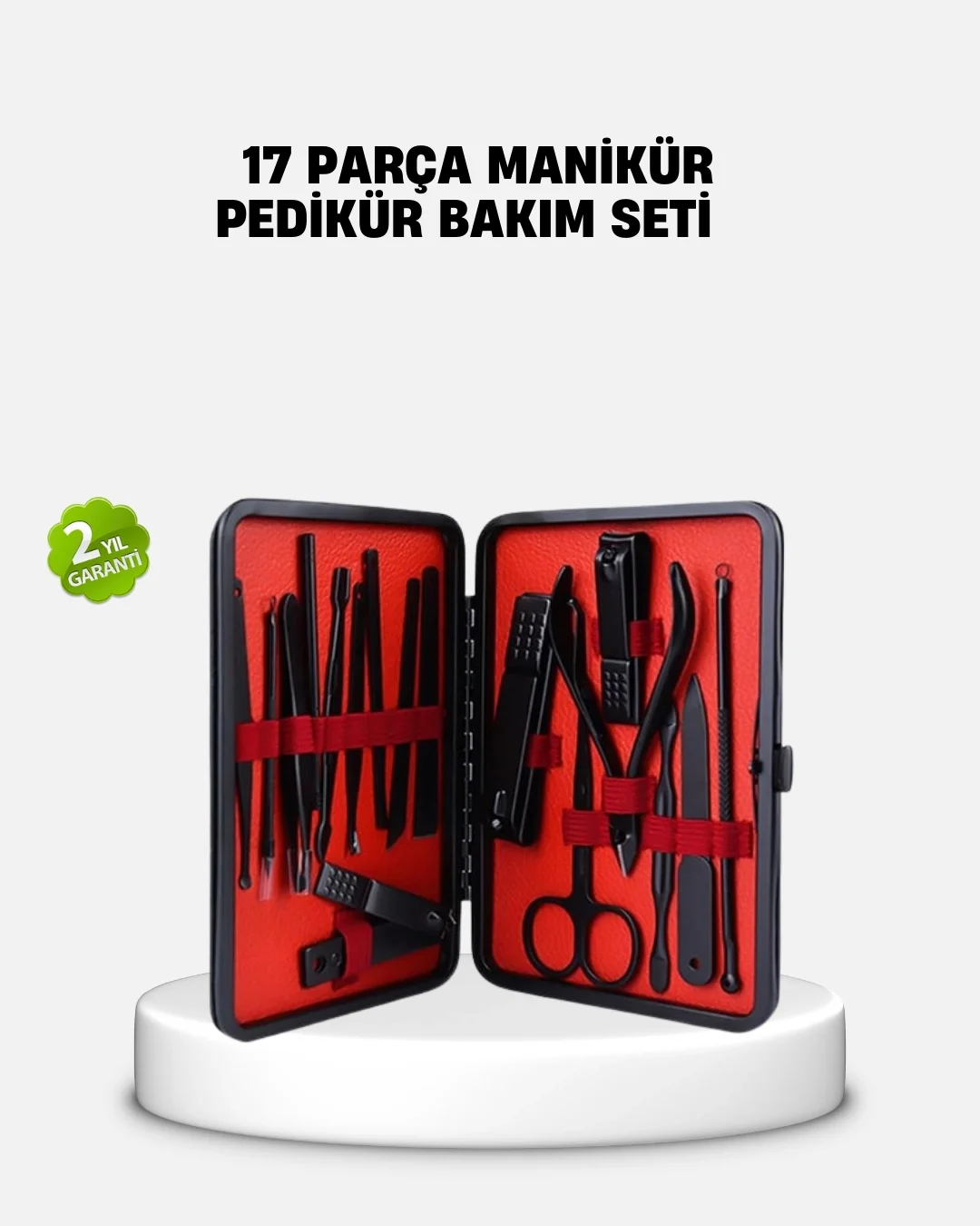 17 Parça Profesyonel Manikür Pedikür Seti Paslanmaz Çelik Siyah Kutu Fiyatı, Yorumları ve Özellikleri