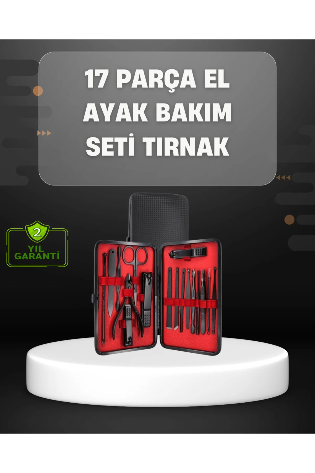 17 Parçalık Profesyonel Manikür Seti – Paslanmaz Çelik