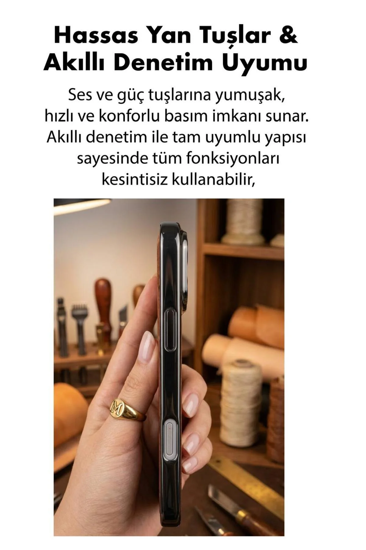 17 Pro Uyumlu Deri Cold Magsafe Kapak Sert Ultra İnce Tam Korum Kablosuz Şarj Destekli Kılıf