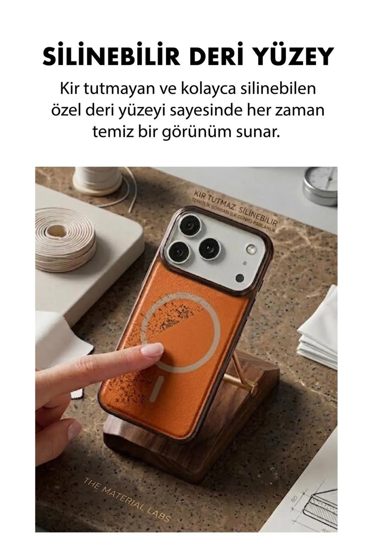 17 Pro Uyumlu Deri Cold Magsafe Kapak Sert Ultra İnce Tam Korum K