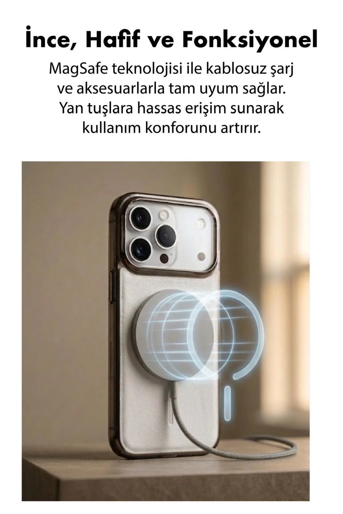 17 Pro Uyumlu Deri Cold Magsafe Kapak Sert Ultra İnce Tam Korum Kablosuz Şarj Destekli Kılıf Fiyatı, Yorumları ve Özellikleri