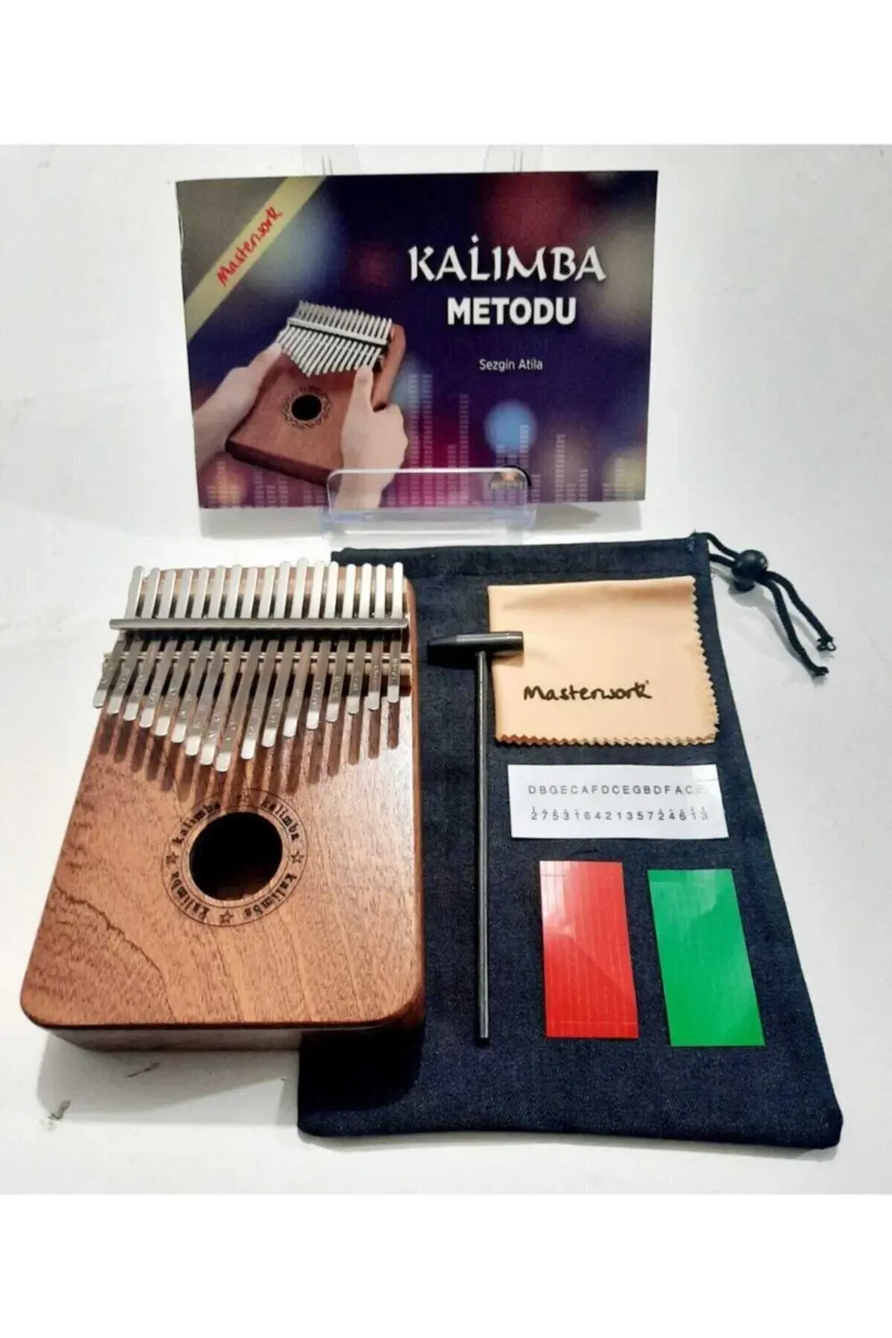 17 Tuşlu Maun Kalimba + Çekiç Ve Kılıf + Kalimba Metodu