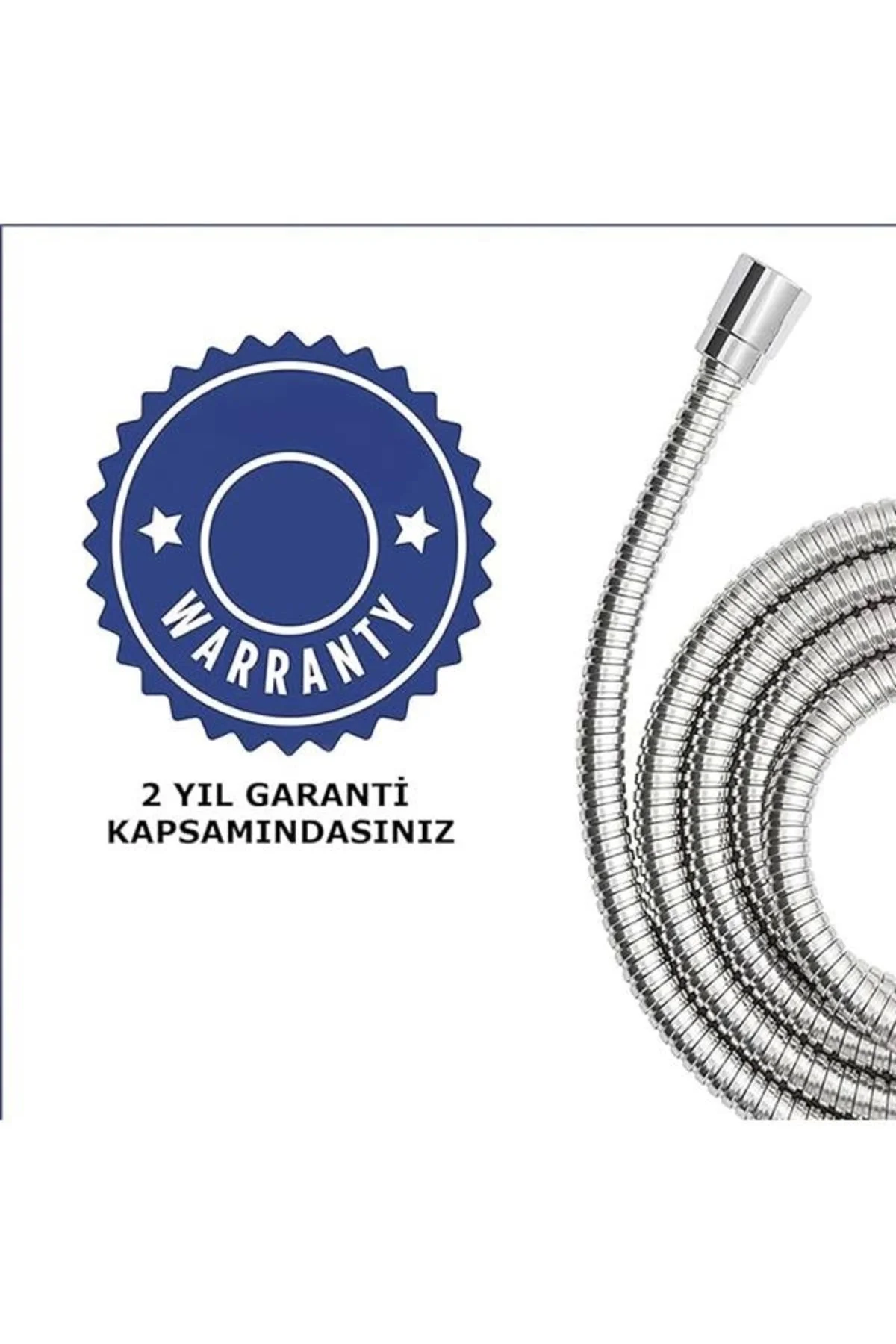 170 cm Ekstra Uzun Paslanmaz Duş Spiral Hortumu (G1/2 Abs Rakorlu