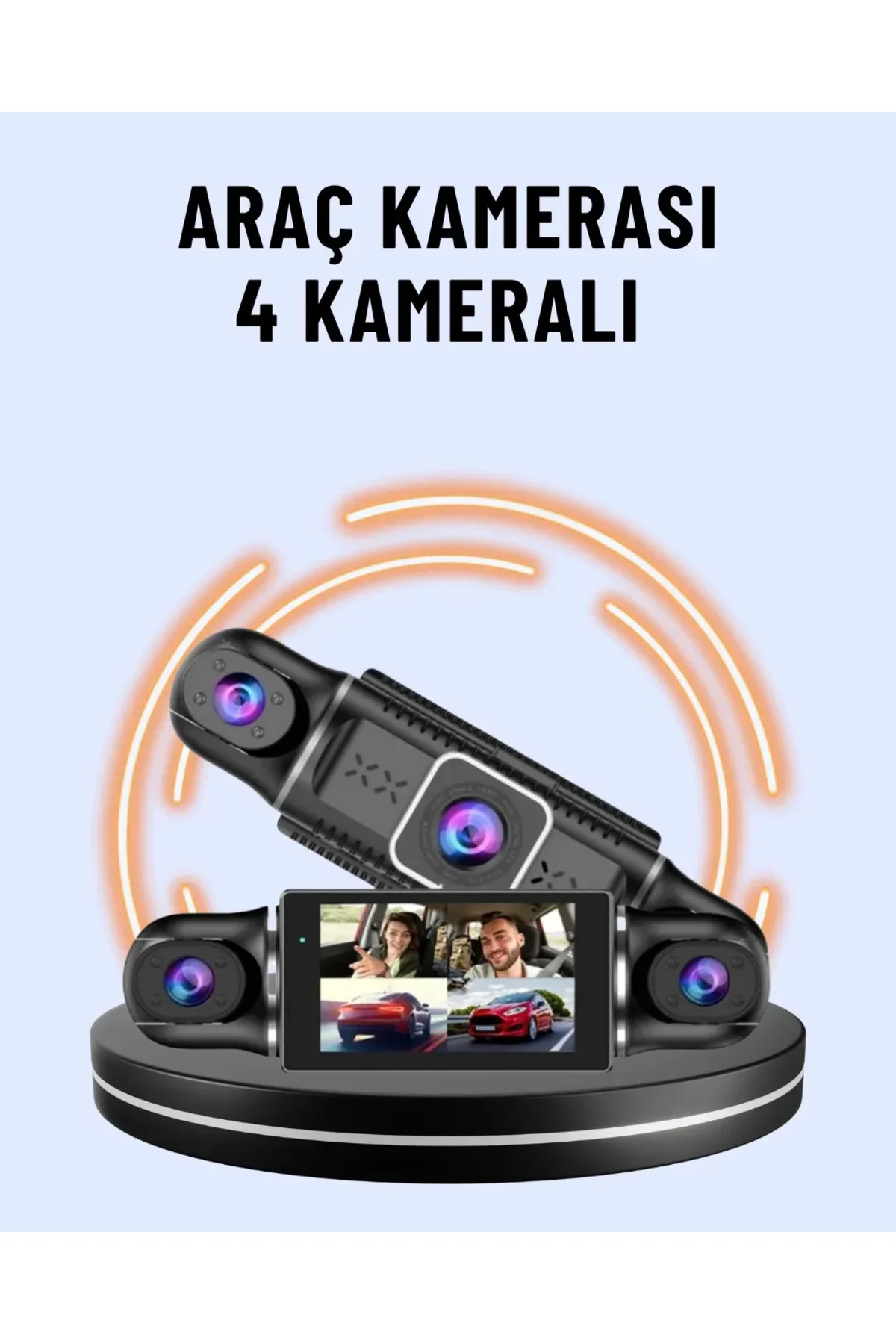 170° Geniş Açı 4 Kameralı Araç Kamerası Hareket Algılamalı