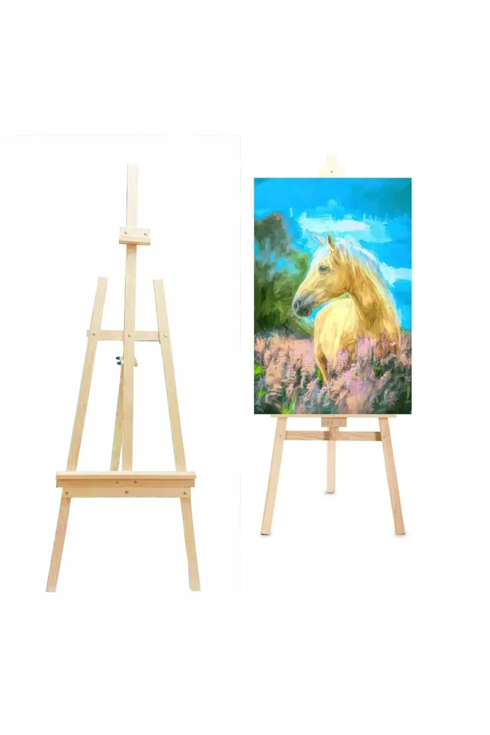 175 Cm Ahşap Resim Şövalesi Ressam Sehpası Ayarlanabilir Şövale Ç