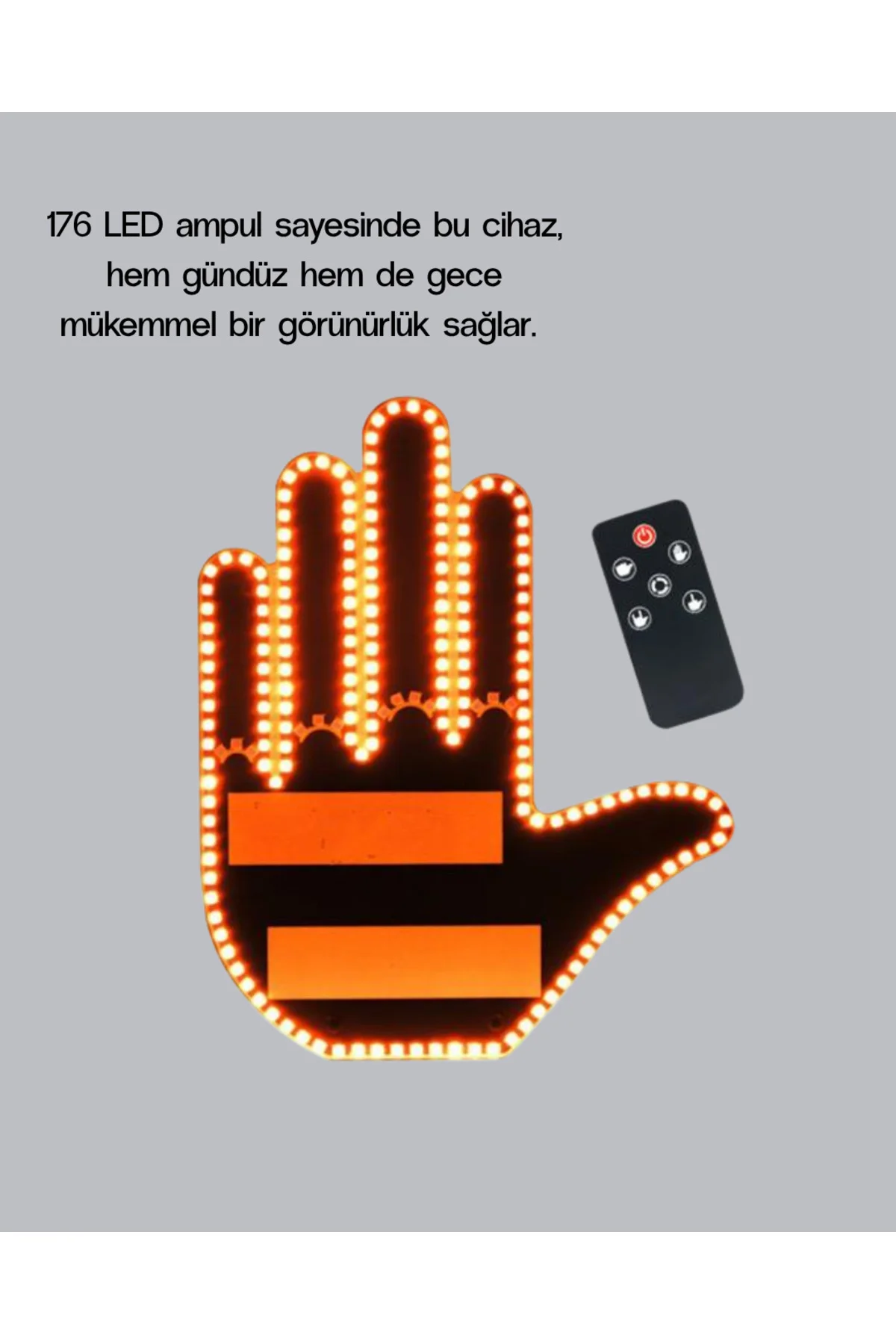 176 LED Amber Renkli El Hareketiyle Kontrol Edilen Motosiklet Dön