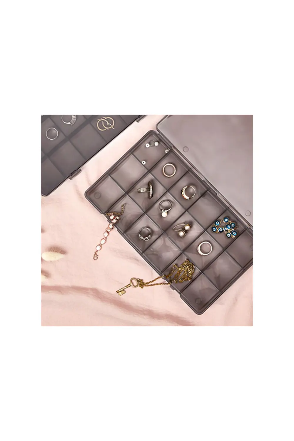 18 Bölmeli Pratik Takı Saklama Kutusu Çekmece I?çin Uygun 18 Bölm