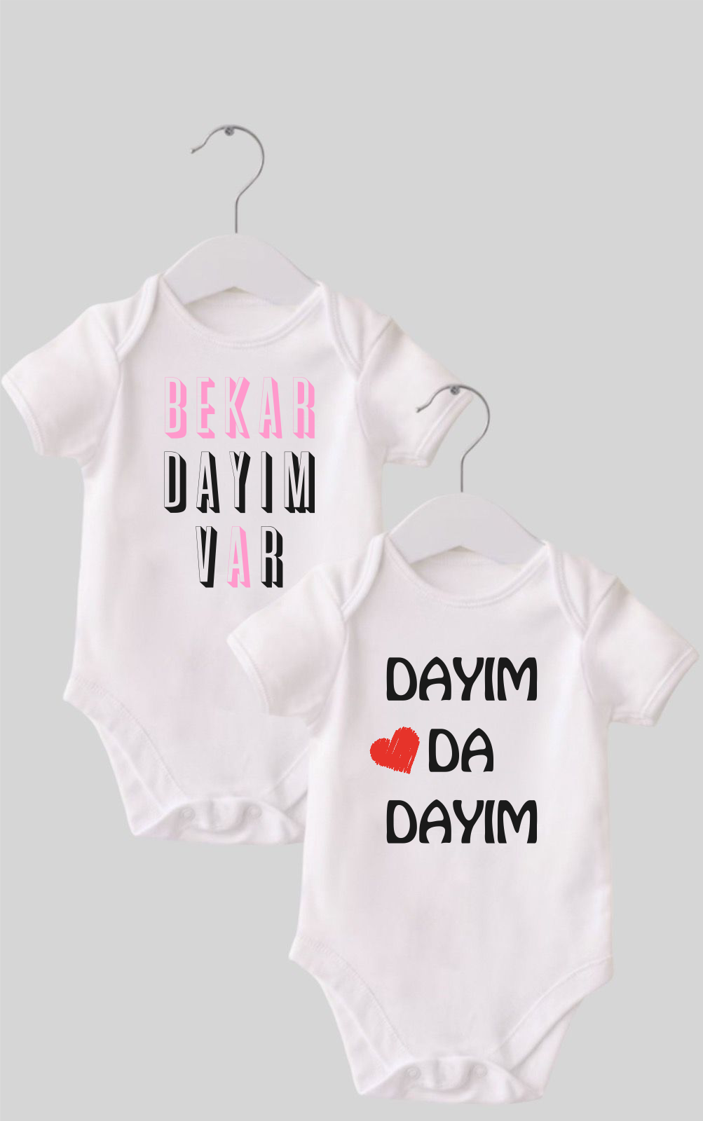 18 Dayı Set 2 'li Organik %100 Pamuk  Baskılı Bebek Body Zıbın ZB