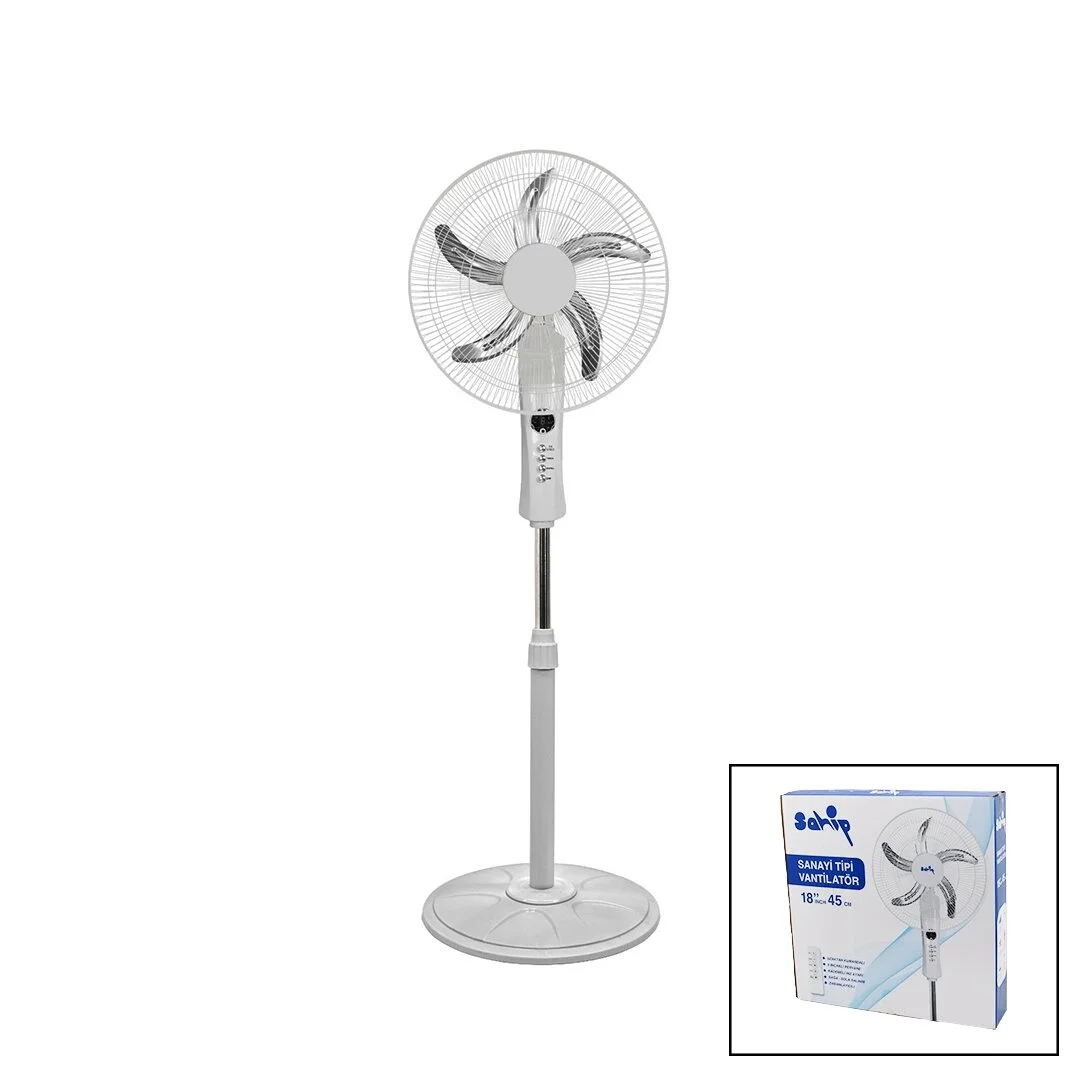 18 İnc 45 Cm Kumandalı  Sanayi Tipi Ayaklı Vantilatör 5-metal Pervane 3-kademe Hız 65w Y:137cm Bx40 Fiyatı, Yorumları ve Özellikleri