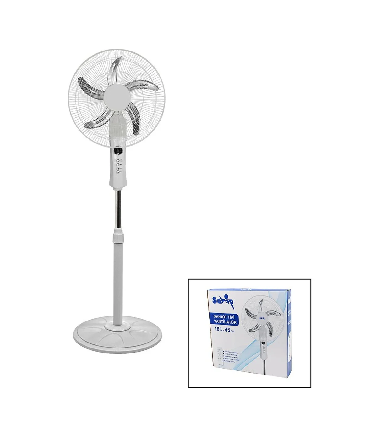 18 İnc 45 Cm Kumandalı Sanayi Tipi Ayaklı Vantilatör 5-metal Perv