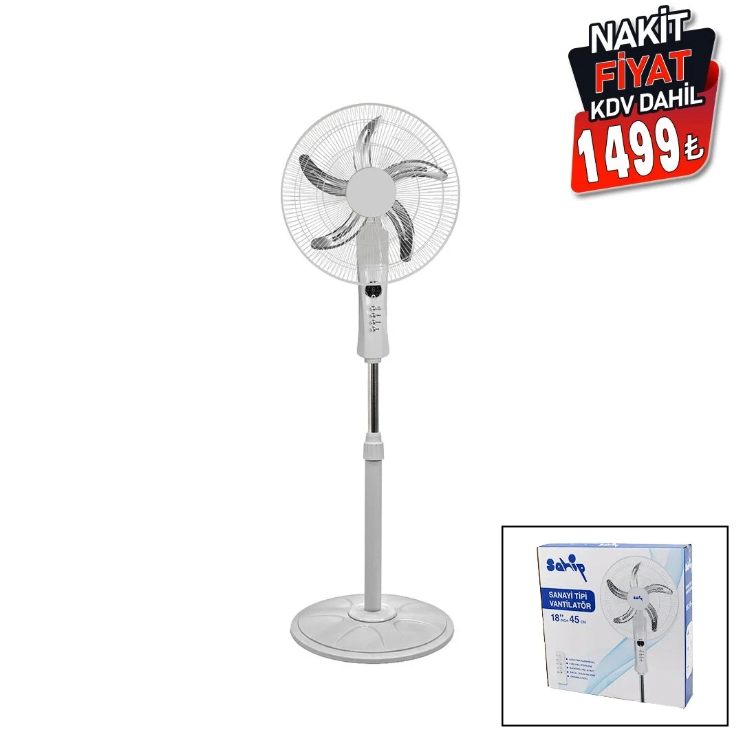 18 İnc 45 Cm Kumandalı  Sanayi Tipi Ayaklı Vantilatör 5-metal Pervane 3-kademe Hız 65w Y:137cm Bx40 Fiyatı, Yorumları ve Özellikleri