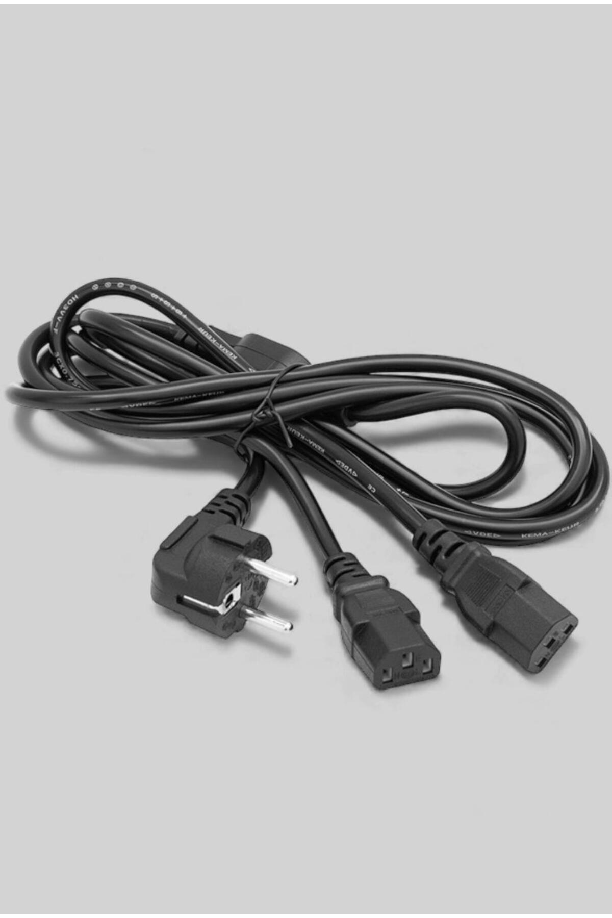 1.8 Metre Çift Güç Çıkışlı PC Power Kablosu – Dişi IEC C13 AC220V