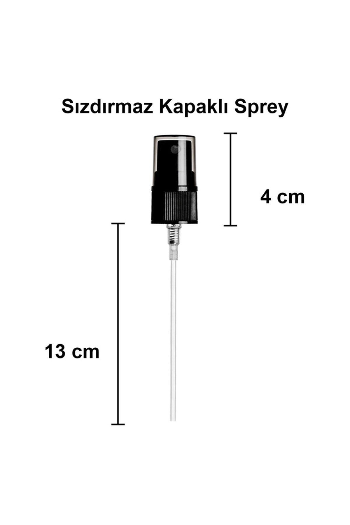 Afra Tedarik 18 Mm Kapaklı Siyah Sprey Fısfıs Kolonya Dezenfektan 18 Pp Sprey 