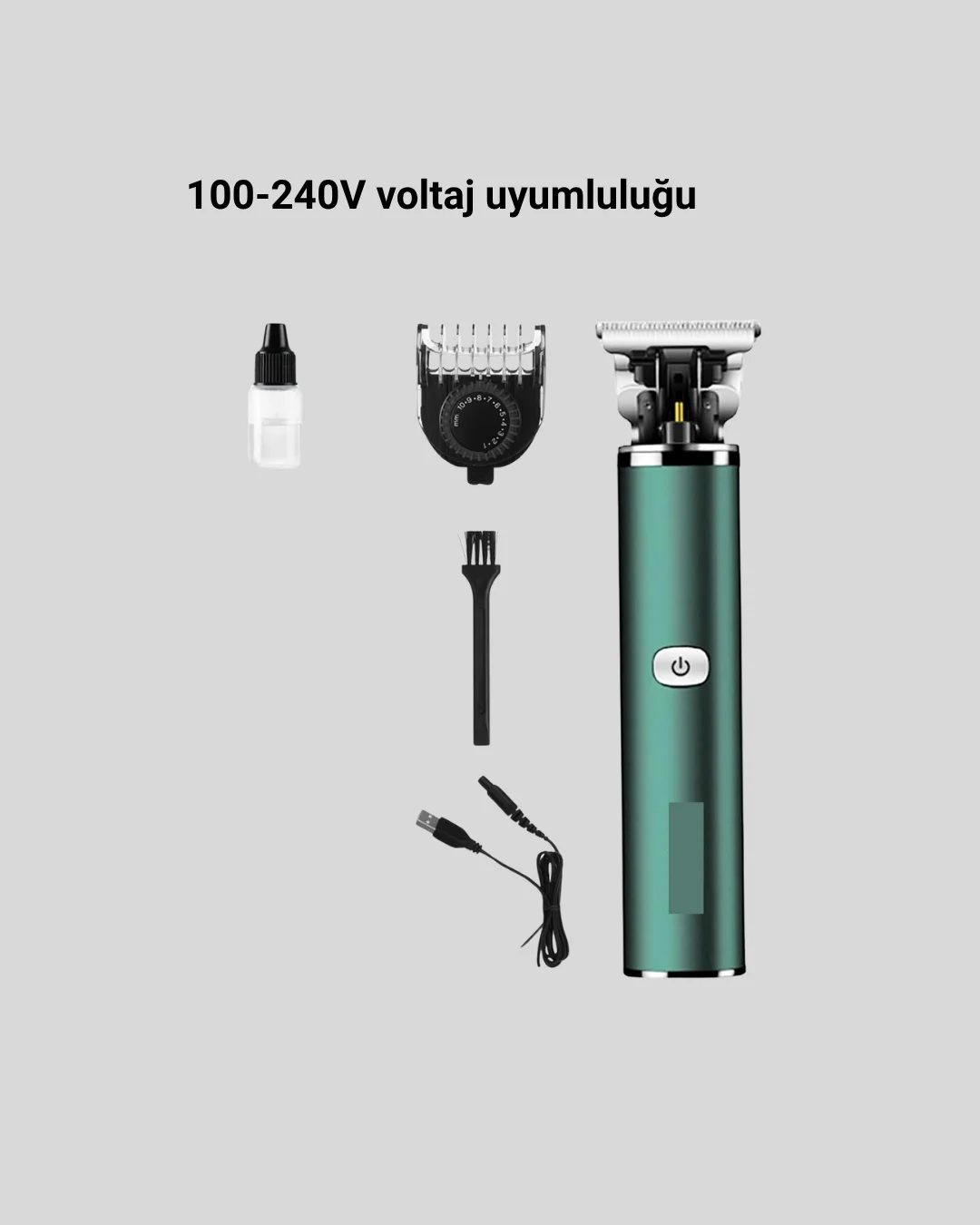 180 Dakika Kullanım Süreli Şarjlı Tıraş Makinesi – Hızlı Şarj, USB Girişli, Yüksek Kapasiteli