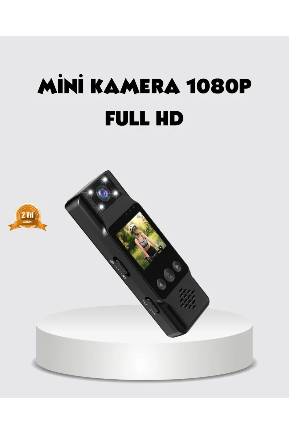 180 Derece Dönebilen Mini Kamera Full HD TFT Ekran Hareket Sensör