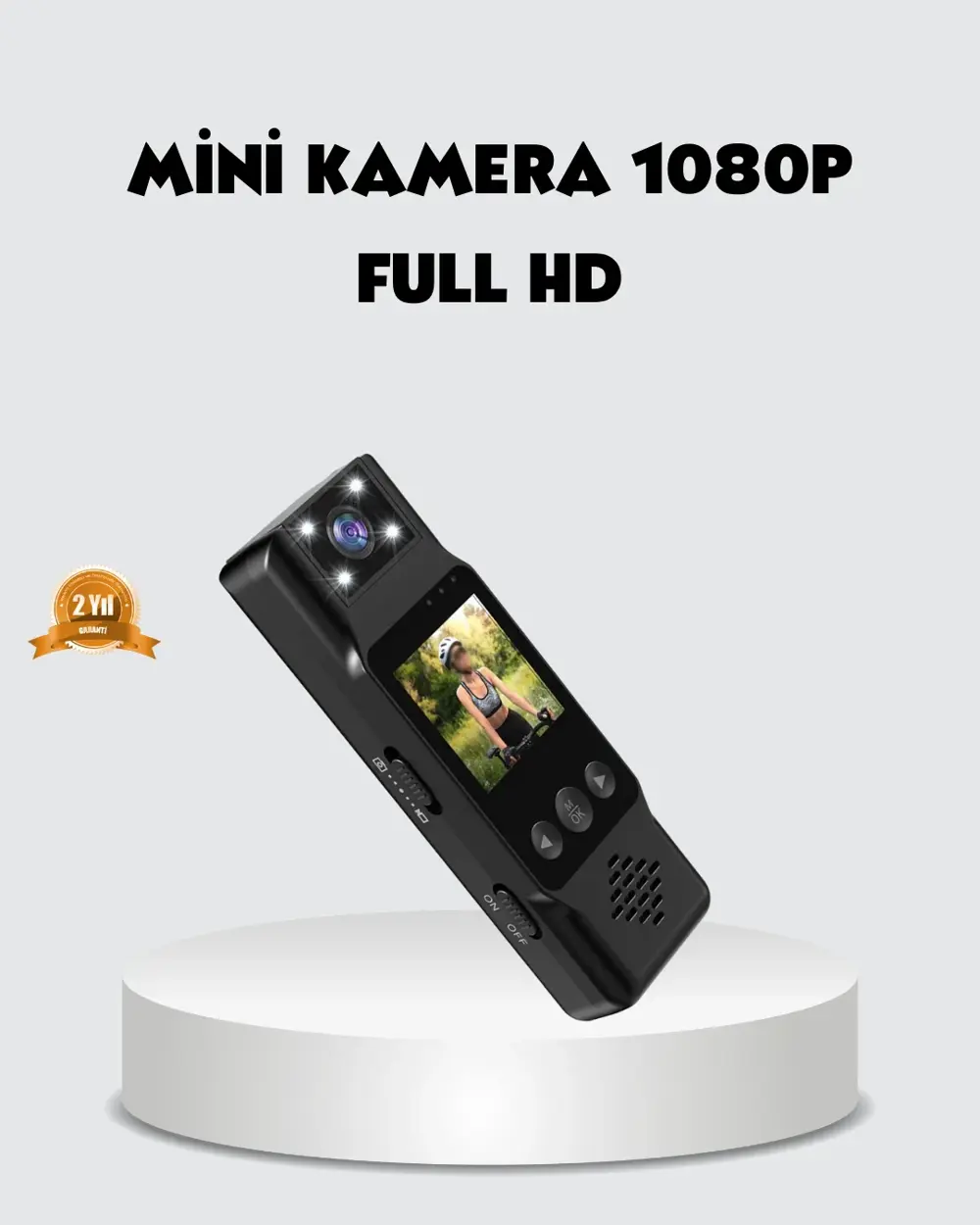 180 Derece Dönebilen Mini Kamera Full HD TFT Ekran Hareket Sensör
