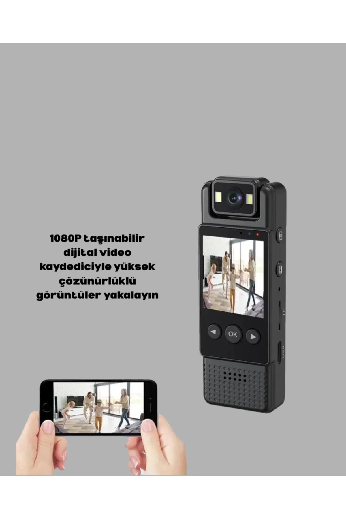 180° Dönebilen Lensli 1080p Mini Kamera