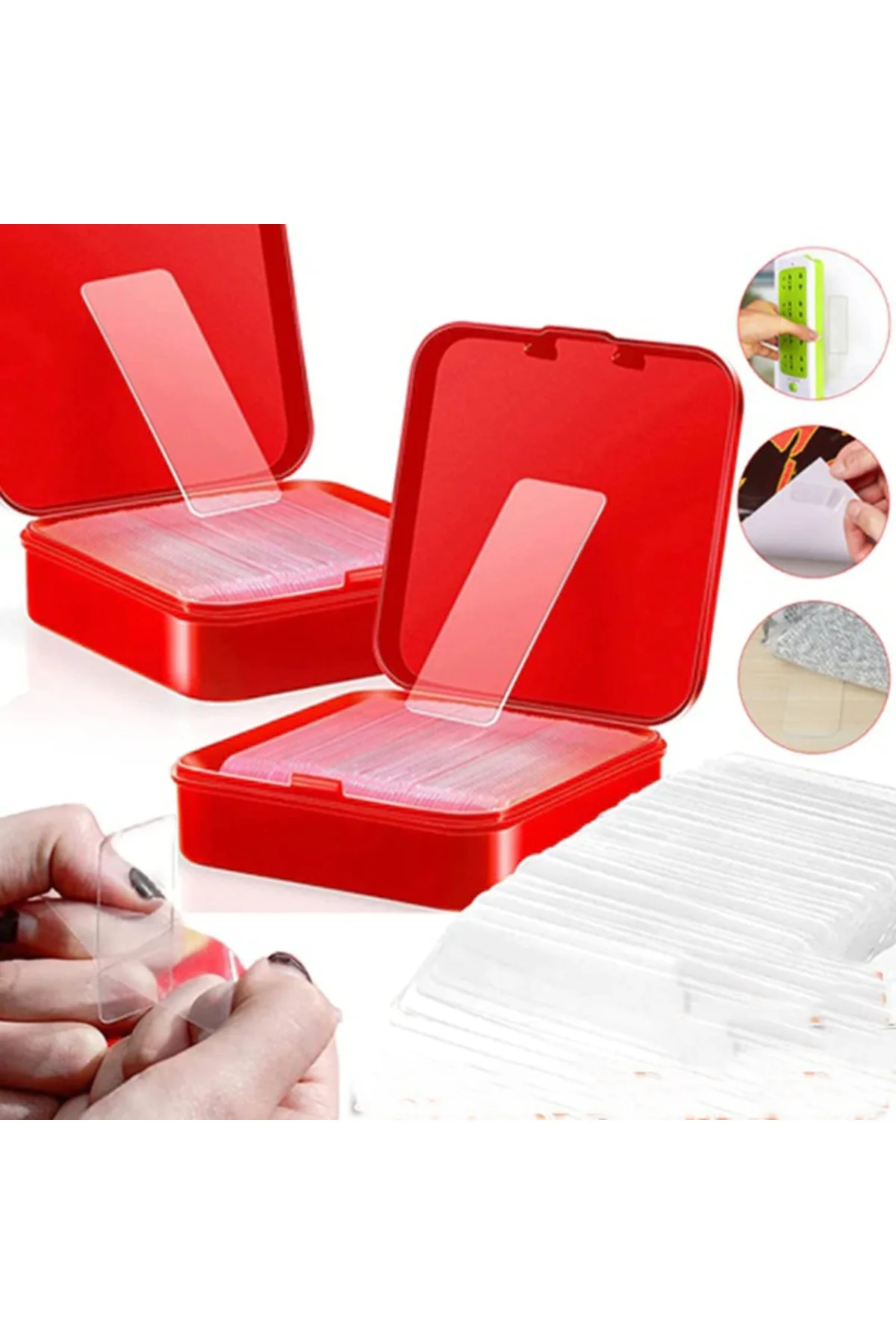 180 Parça Çift Taraflı Tekrar Kullanılabilir Yapışkan Bantlar