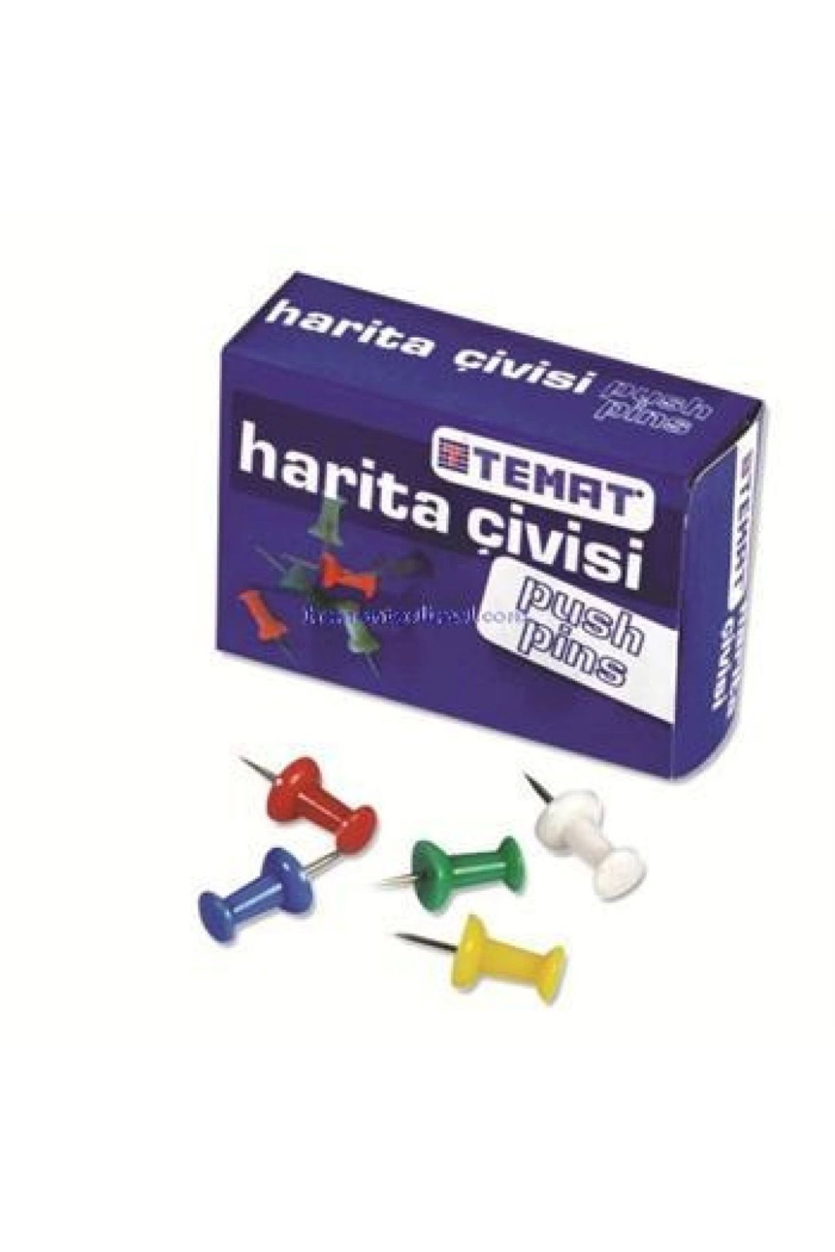 Temat 180 Renkli Harita Çivisi