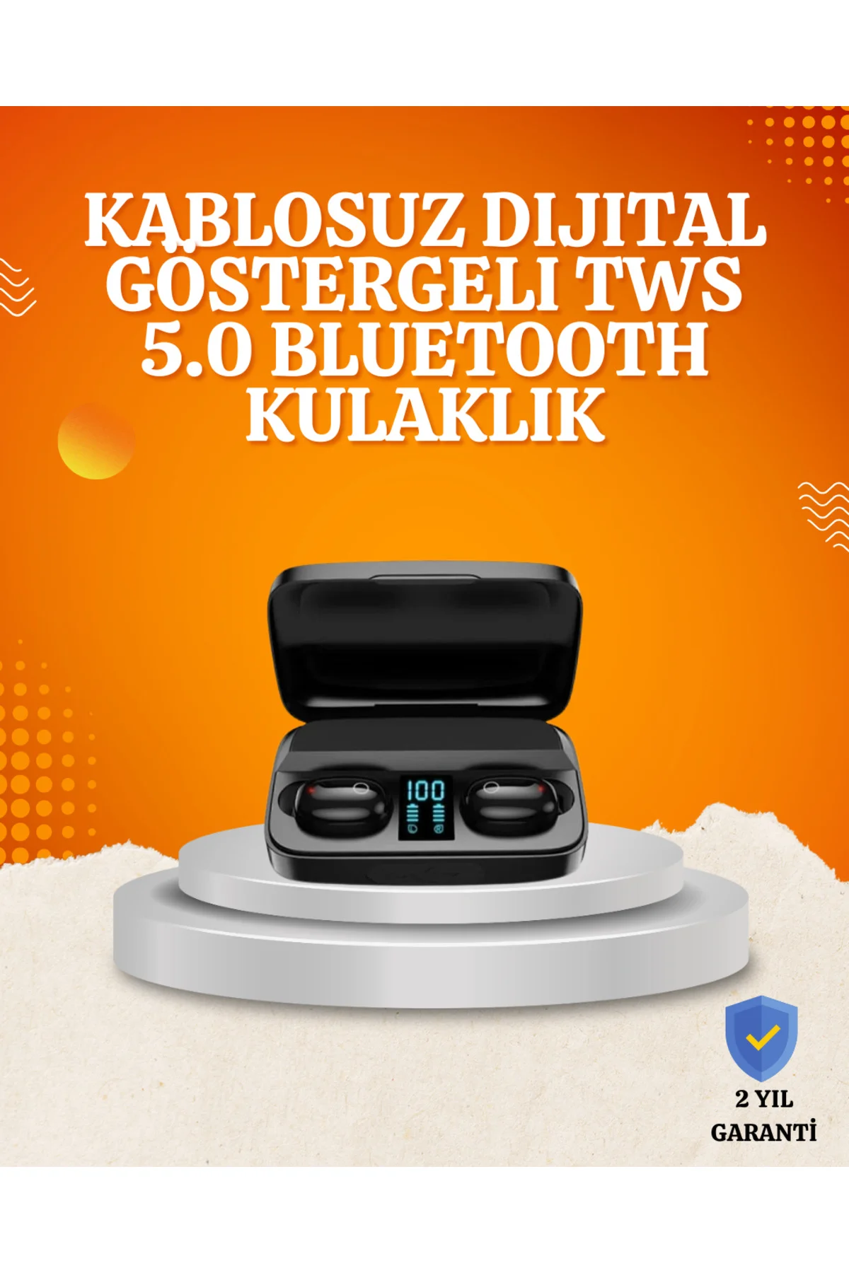 1800 mAh Güçlü Şarj Kutusu ile Bluetooth Kulaklık Seti
