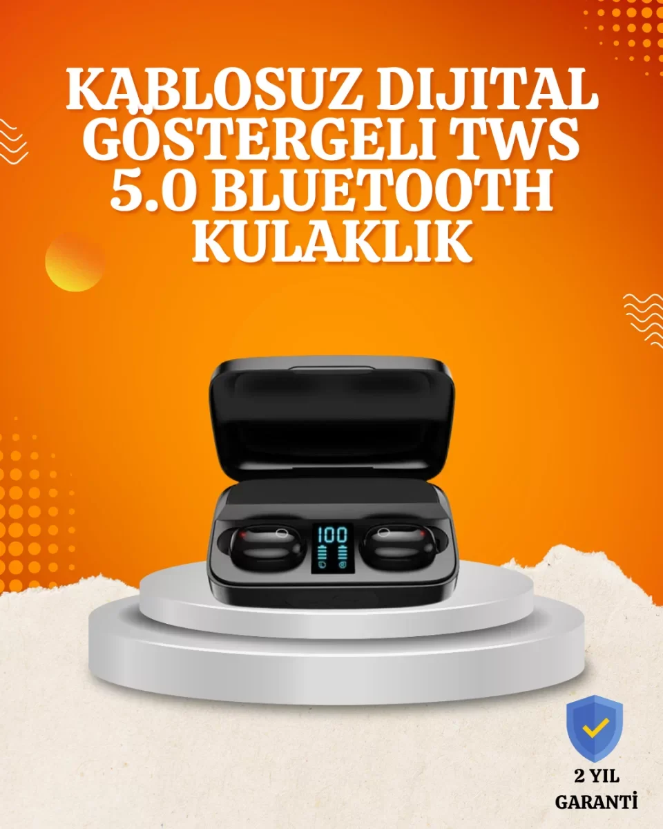 1800 mAh Güçlü Şarj Kutusu ile Bluetooth Kulaklık Seti - Lisinya