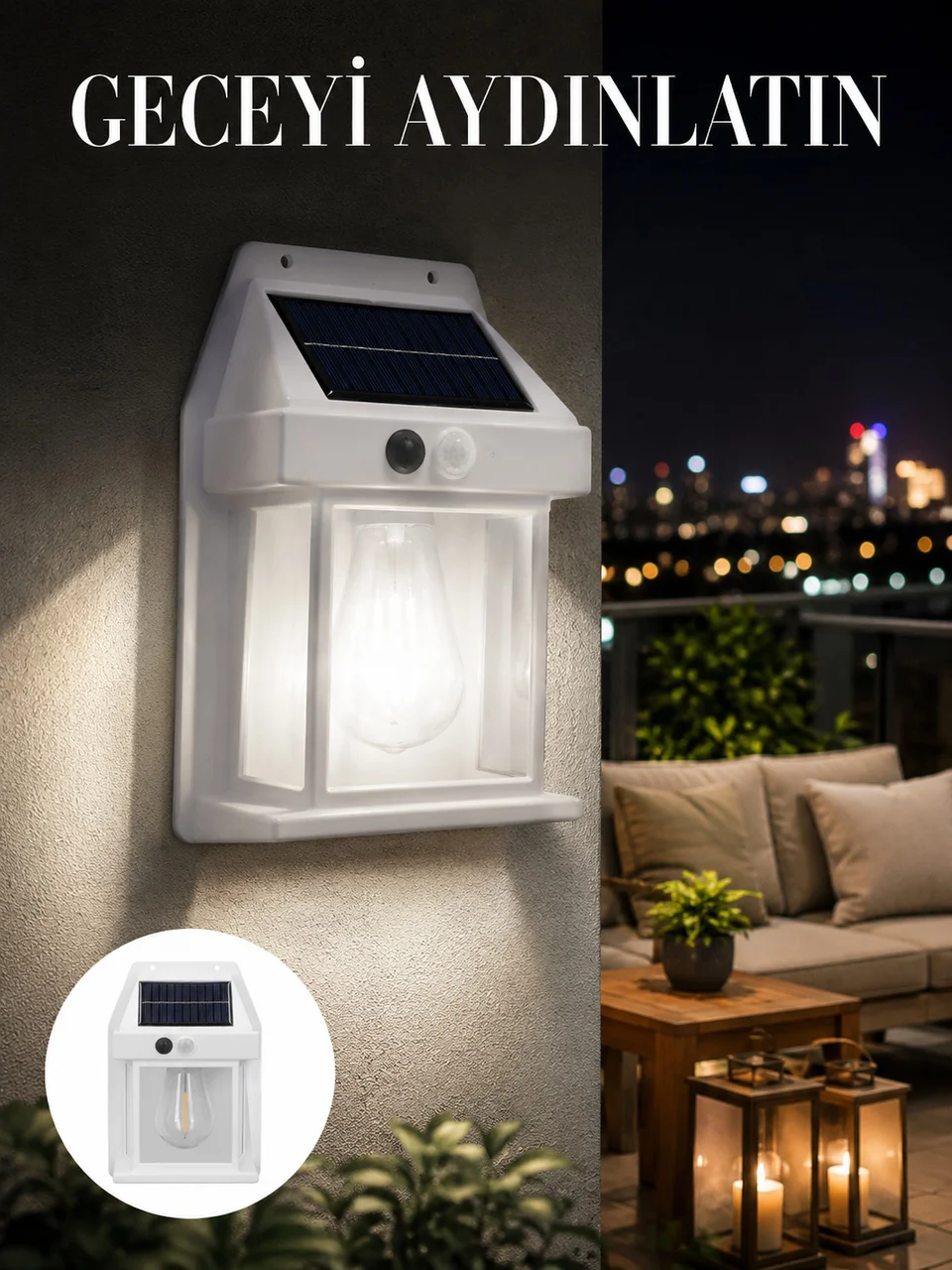 1800 Mah Pilli Solar Duvar Aydınlatma Yeni Nesil - Lisinya