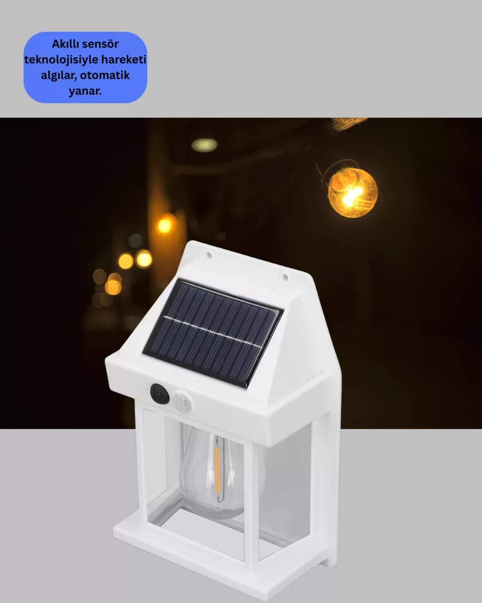1800 mAh Pilli Solar Duvar Aydınlatma - Yeni Nesil Hareket Sensörlü Güvenlik Işığı