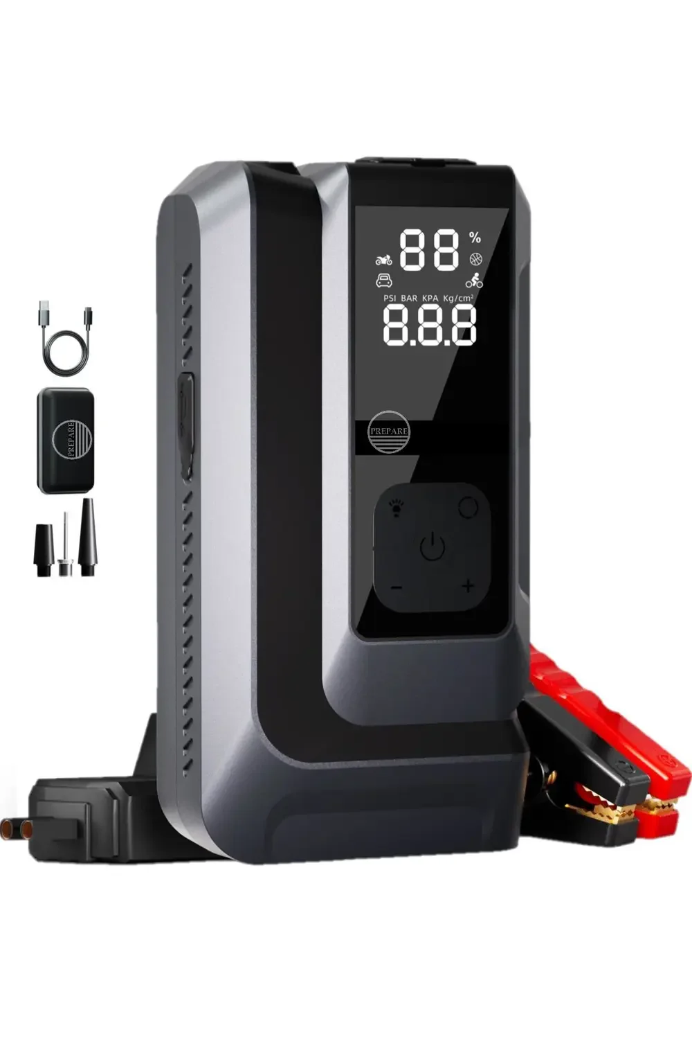 18.000 mAh Akım Korumalı Akü Takviye Cihazı ve Lastik Hava Kompre 18.000 mAh Akım Korumalı Akü Takviye Cihazı ve Lastik Hava Kompre
