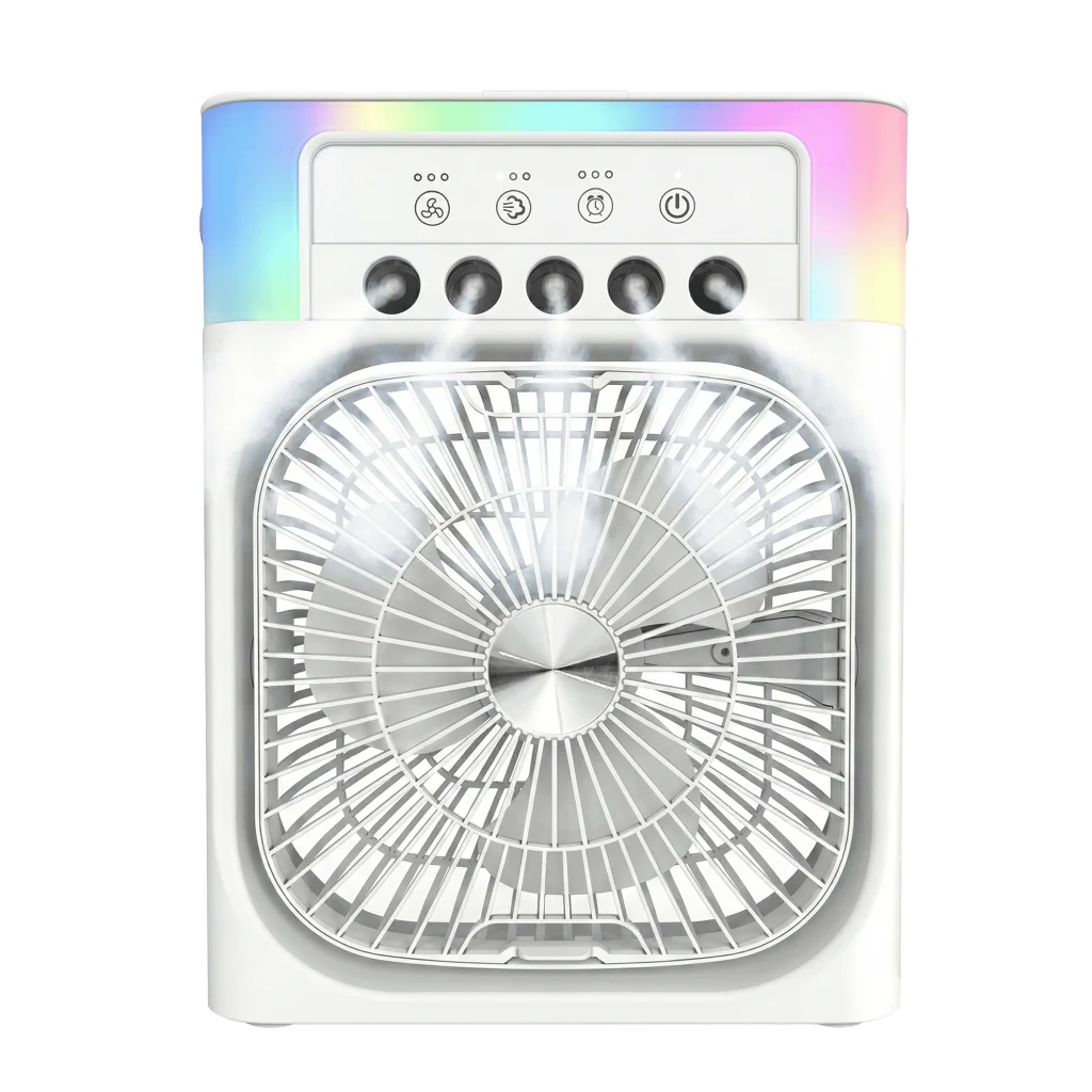 1800mAh Masaüstü Vantilatör RGB Aydınlatmalı 3 Hızlı Buharlı Fan - 6" Kanatlı