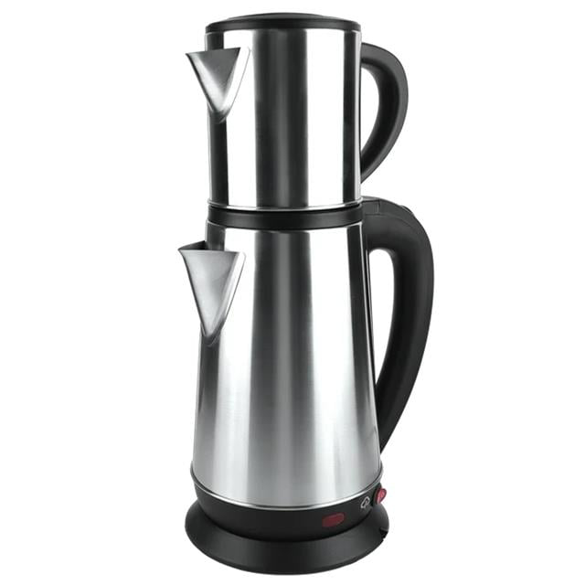 1800W 1.8 - 0.8 Litre Çelik Hazneli Çaycı Mutfak Kettle Demlikli 