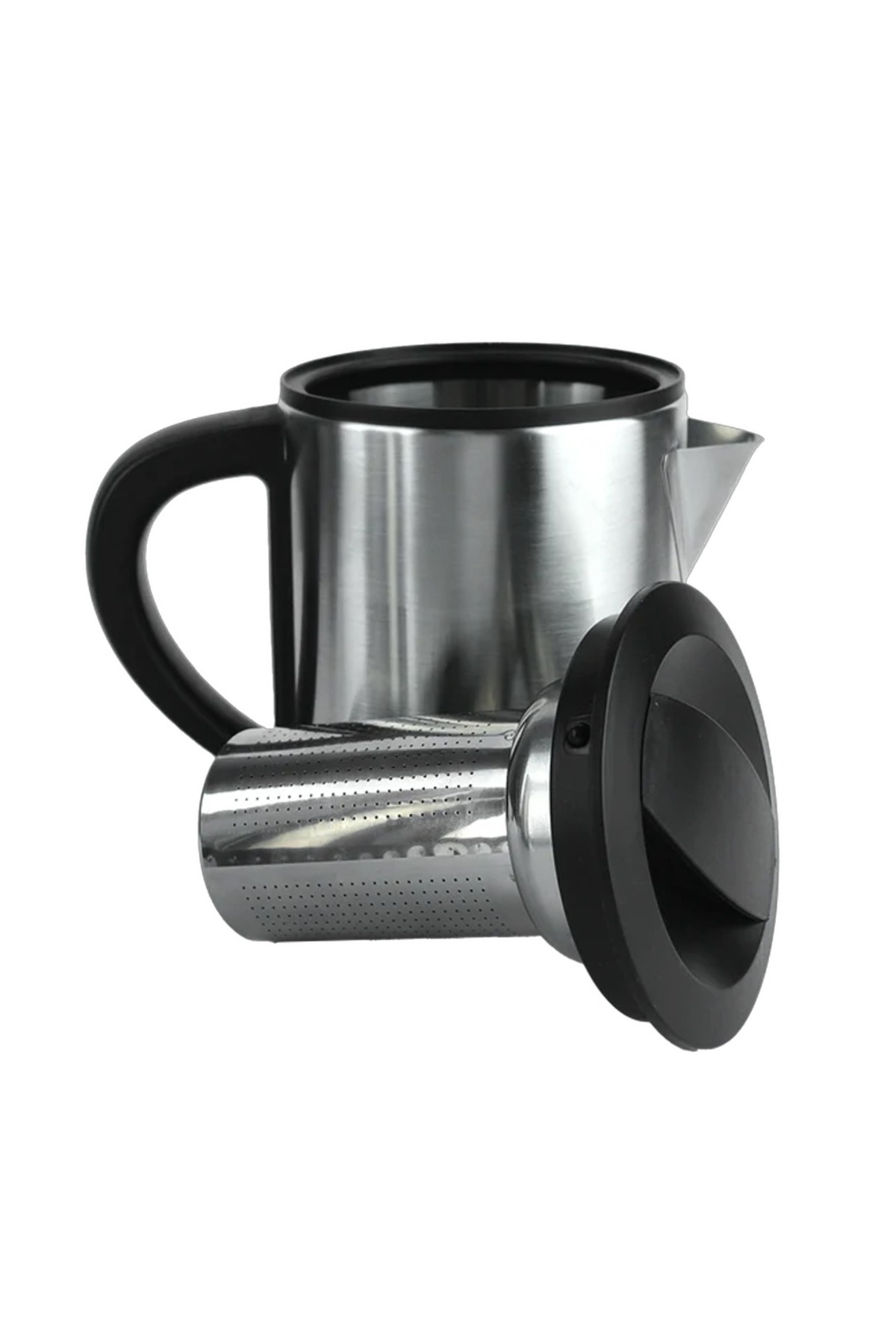 1800W Çelik Hazneli Çaycı – 1.8L Su Isıtıcı + 0.8L Demlik, Süzgeç