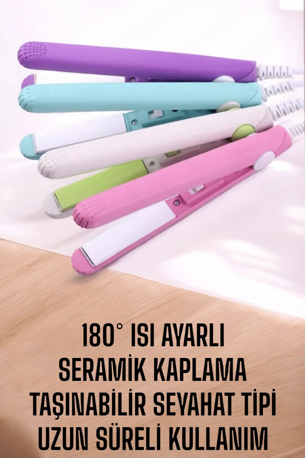 180°C Isı ve Uzun Süre Kalıcı Düzlük Sağlayan Mini Saç Düzleştiri