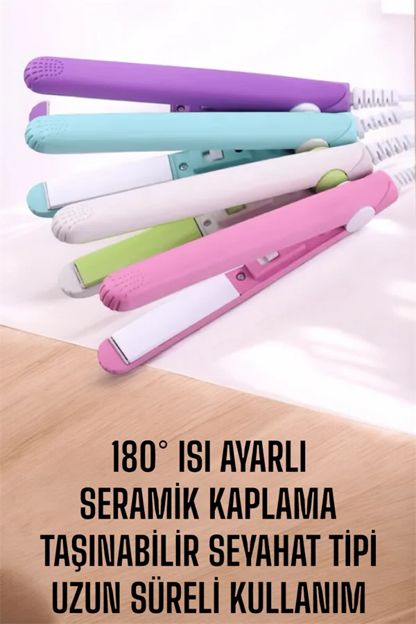 180°C Isı ve Uzun Süre Kalıcı Düzlük Sağlayan Mini Saç Düzleştirici 180°C Isı ve Uzun Süre Kalıcı Düzlük Sağlayan Mini Saç Düzleştirici