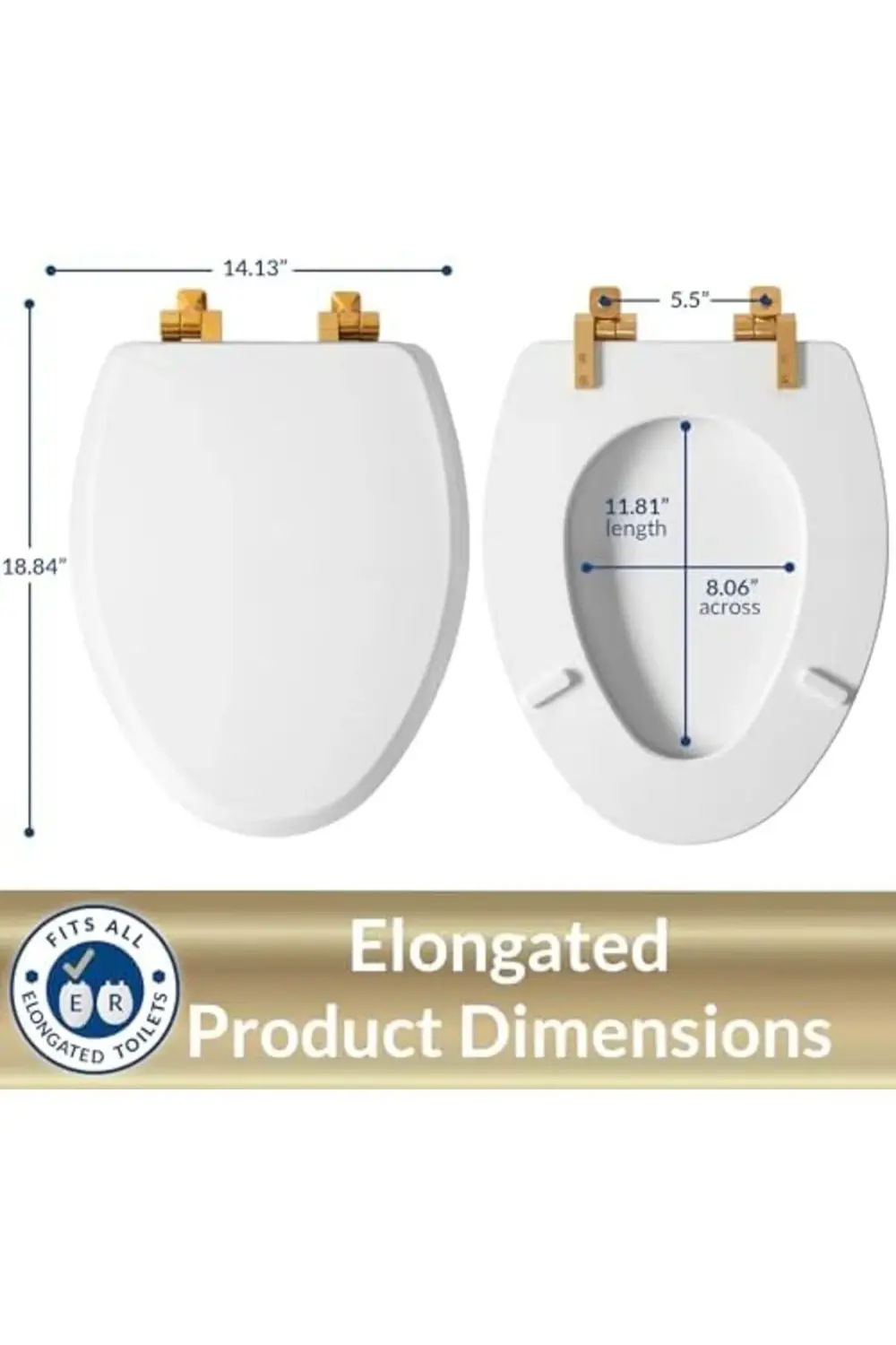 1826BGSL 000 Benton Fırçalanmış Altın Menteşeli Klozet Kapağı Yav