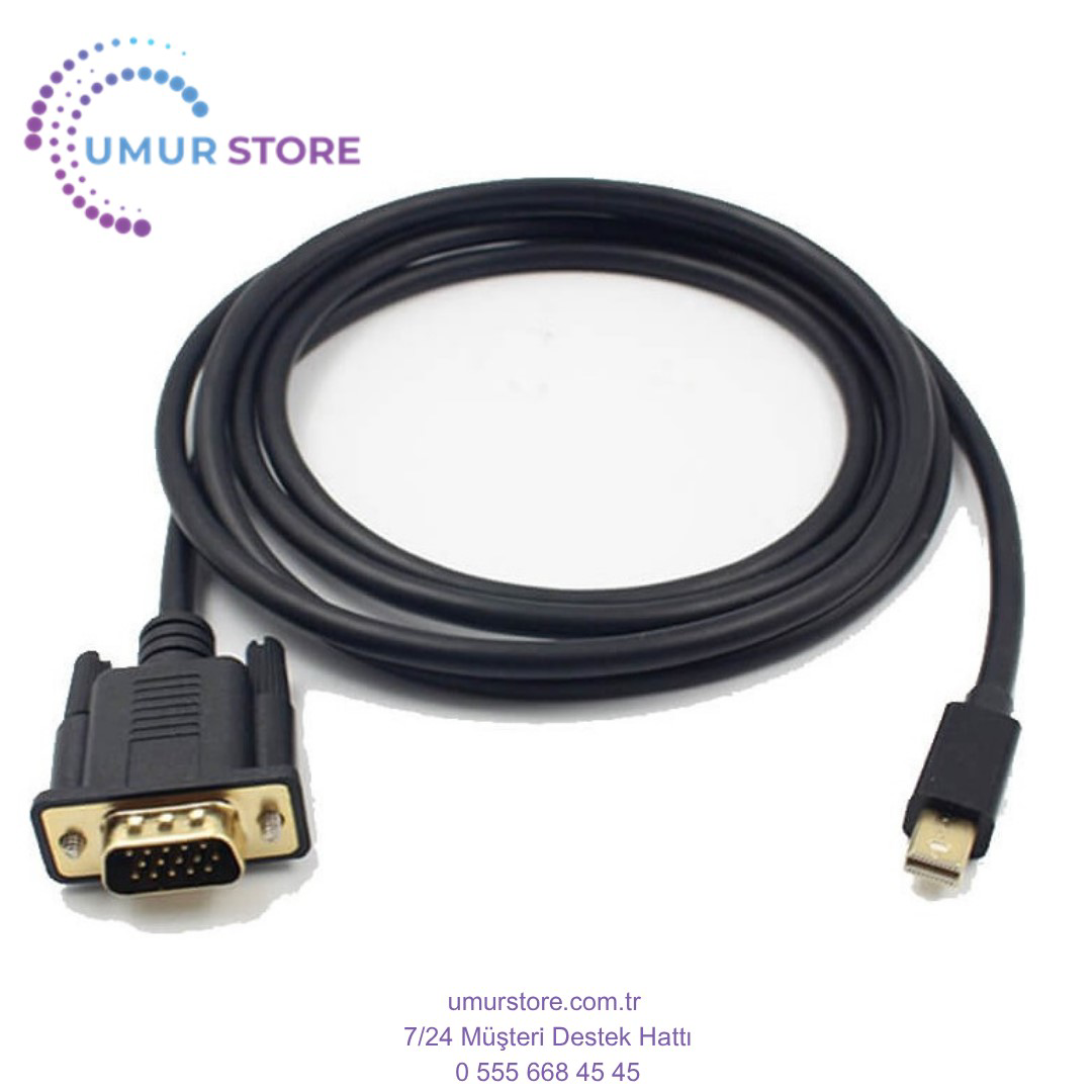 Herz 1.8M Mini Displayport To Vga Aktif Kablo - Thunderbolt 1/2 Vga 19