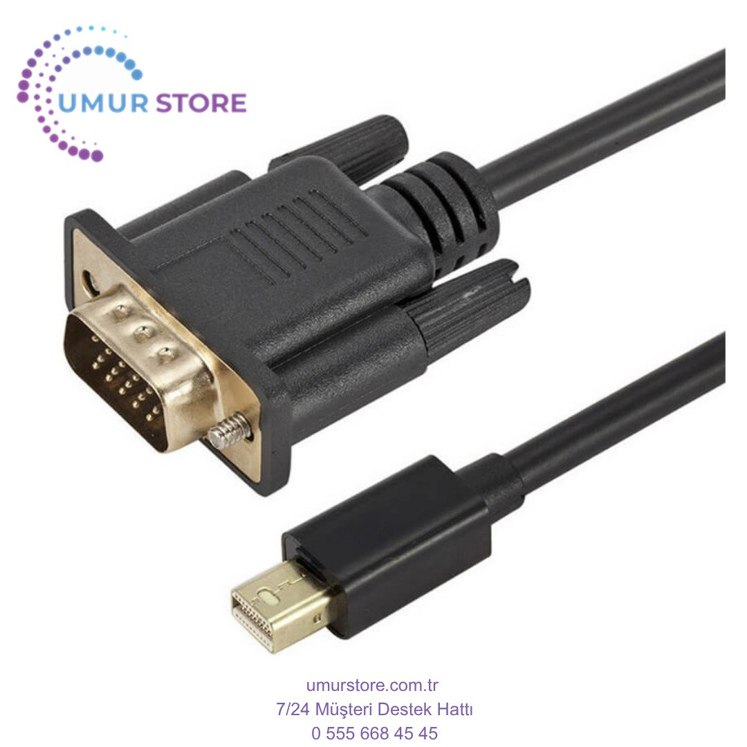 Herz 1.8M Mini Displayport To Vga Aktif Kablo - Thunderbolt 1/2 Vga 19